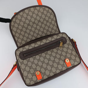 Secondhand Gucci Ophidia Ebony × Neon Orange GG Supreme × Leather 792376 shoulderbag | stylenewstar