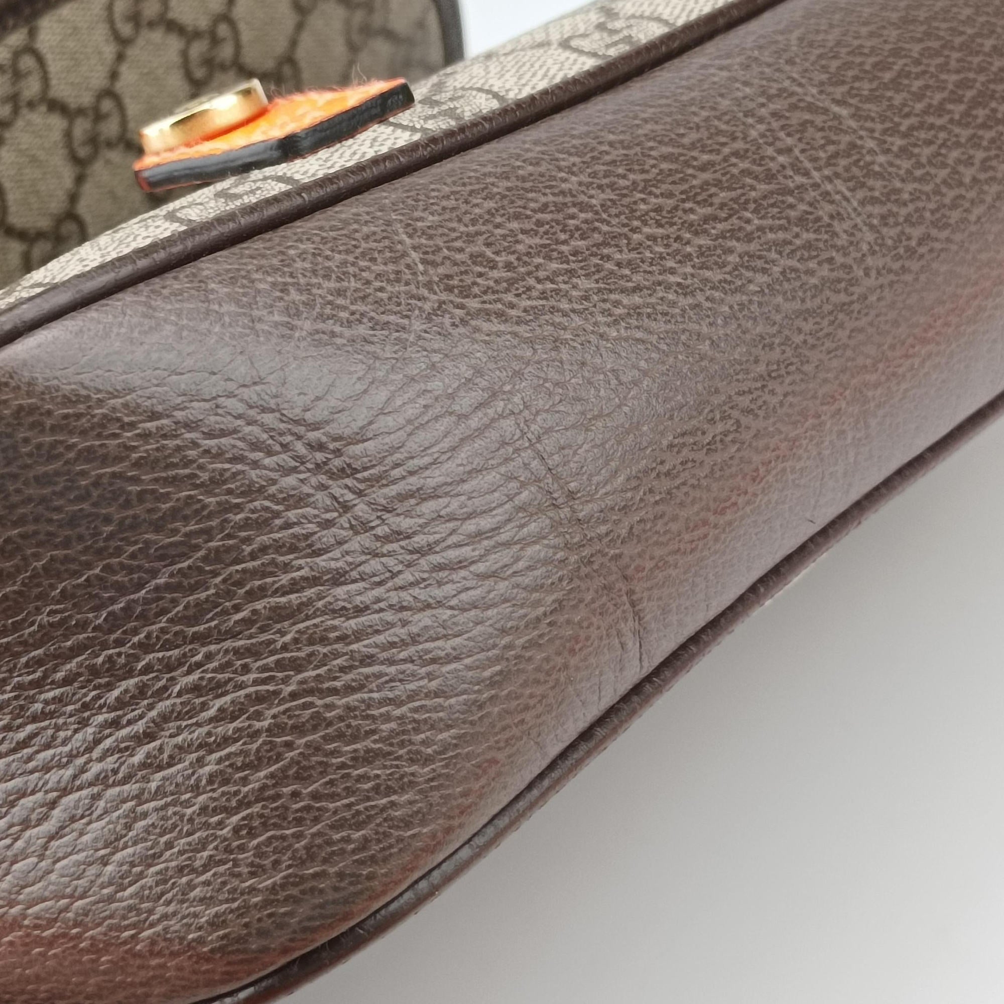 Secondhand Gucci Ophidia Ebony × Neon Orange GG Supreme × Leather 792376 shoulderbag | stylenewstar