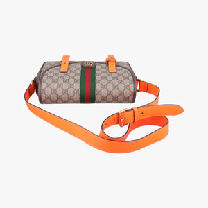 Secondhand Gucci Ophidia Ebony × Neon Orange GG Supreme × Leather 792376 shoulderbag | stylenewstar