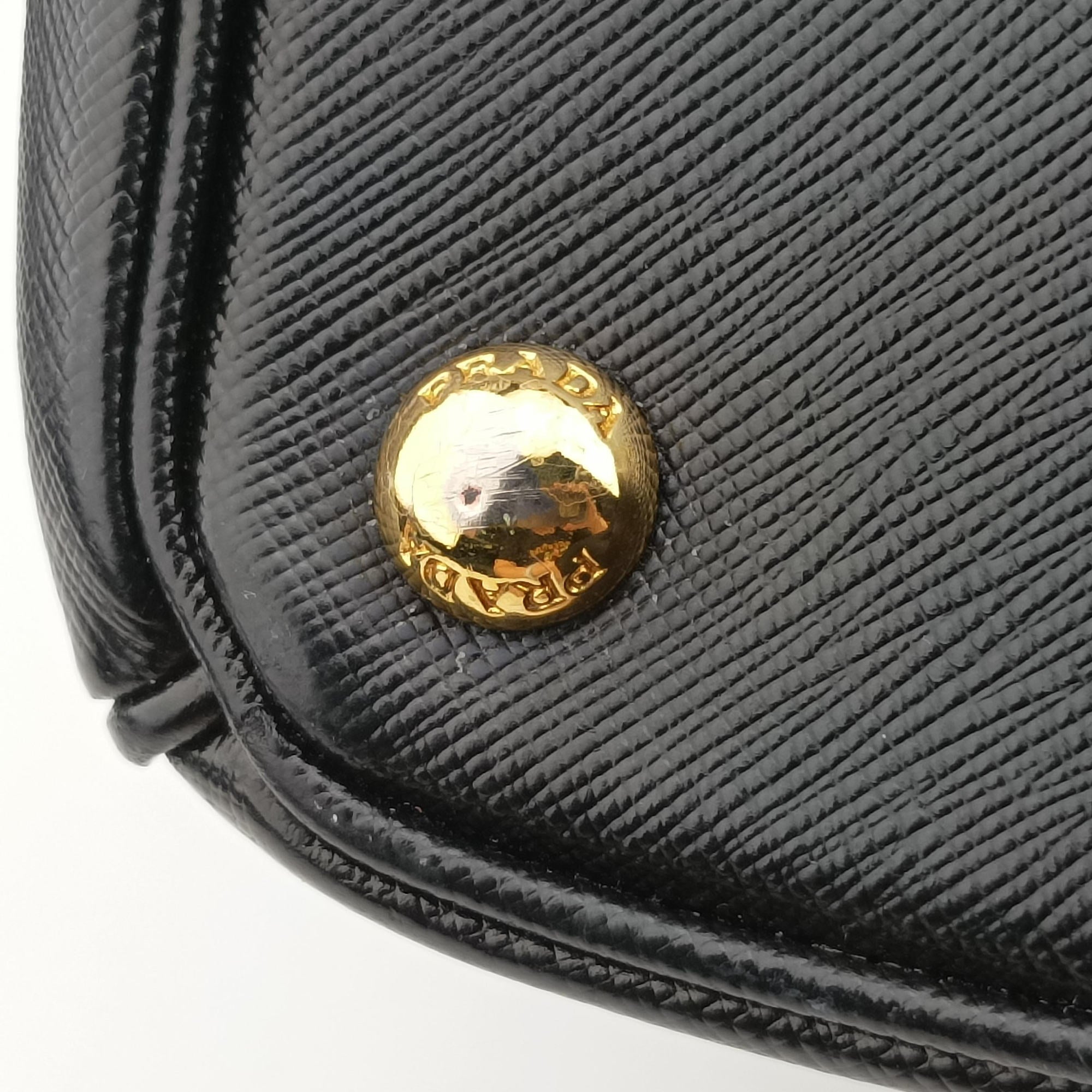 Pre-owned Prada Galleria Black SAFFIANO Leather BN2274 handbag | stylenewstar