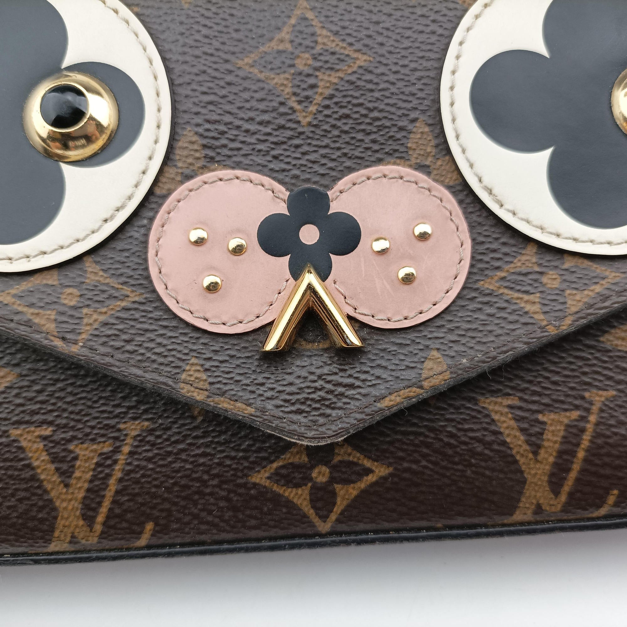 Pre-owned Louis Vuitton Pochette Felicie brown×pink Monogram Canvas M67248 shoulderbag | stylenewstar