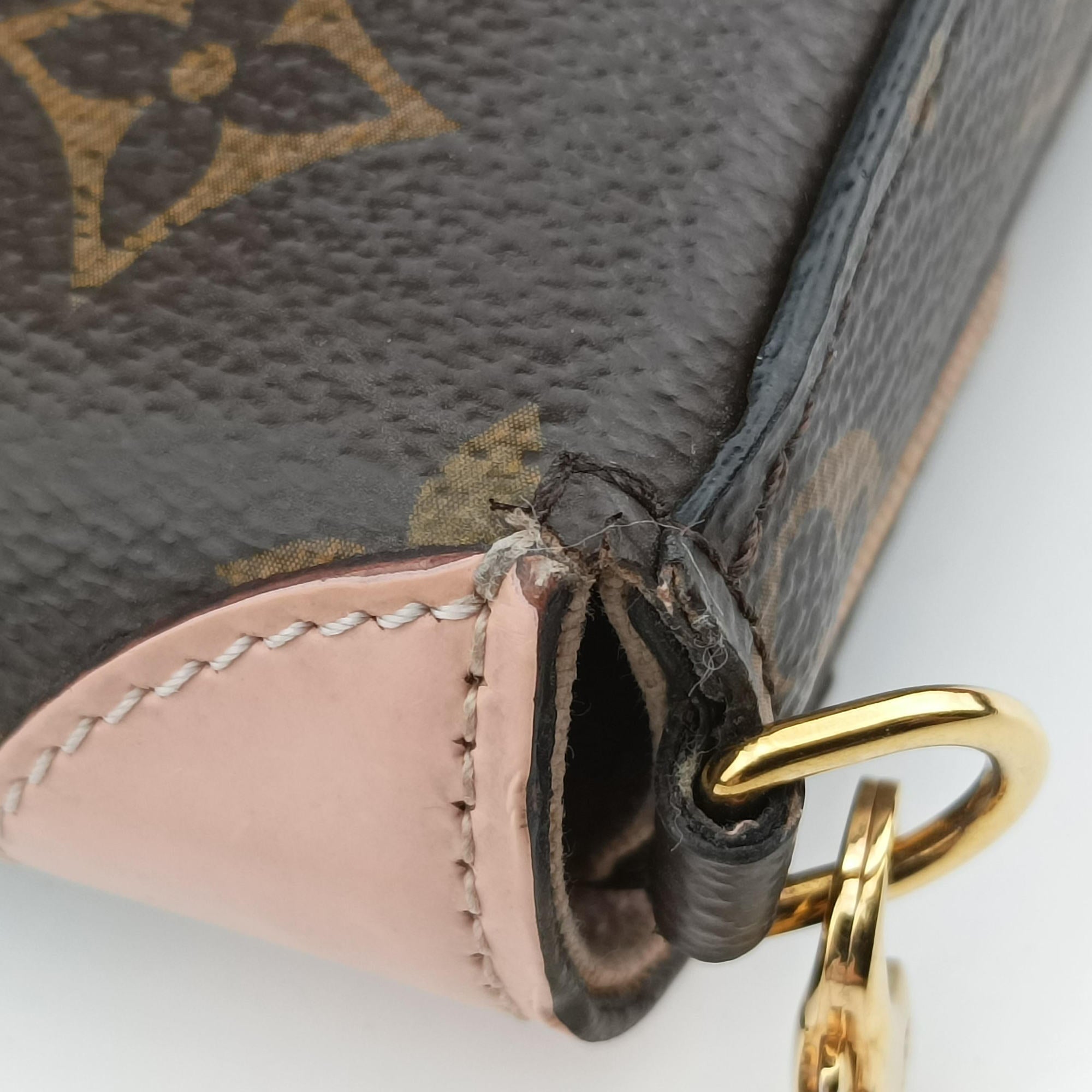 Pre-owned Louis Vuitton Pochette Felicie brown×pink Monogram Canvas M67248 shoulderbag | stylenewstar