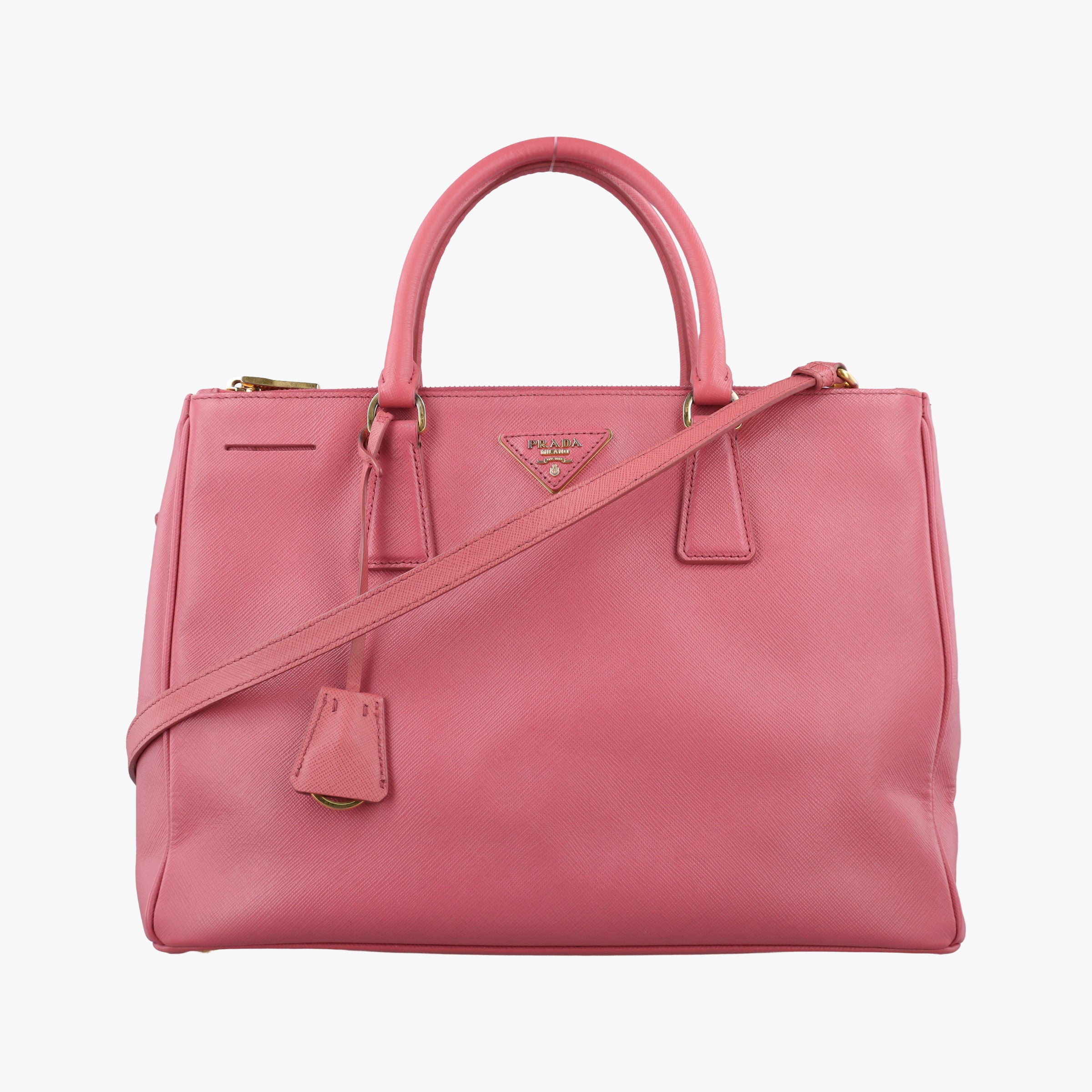Pre-owned Prada Galleria Pink SAFFIANO Leather BN1874 shoulderbag | stylenewstar