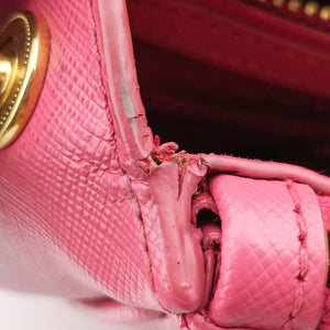 Pre-owned Prada Galleria Pink SAFFIANO Leather BN1874 shoulderbag | stylenewstar