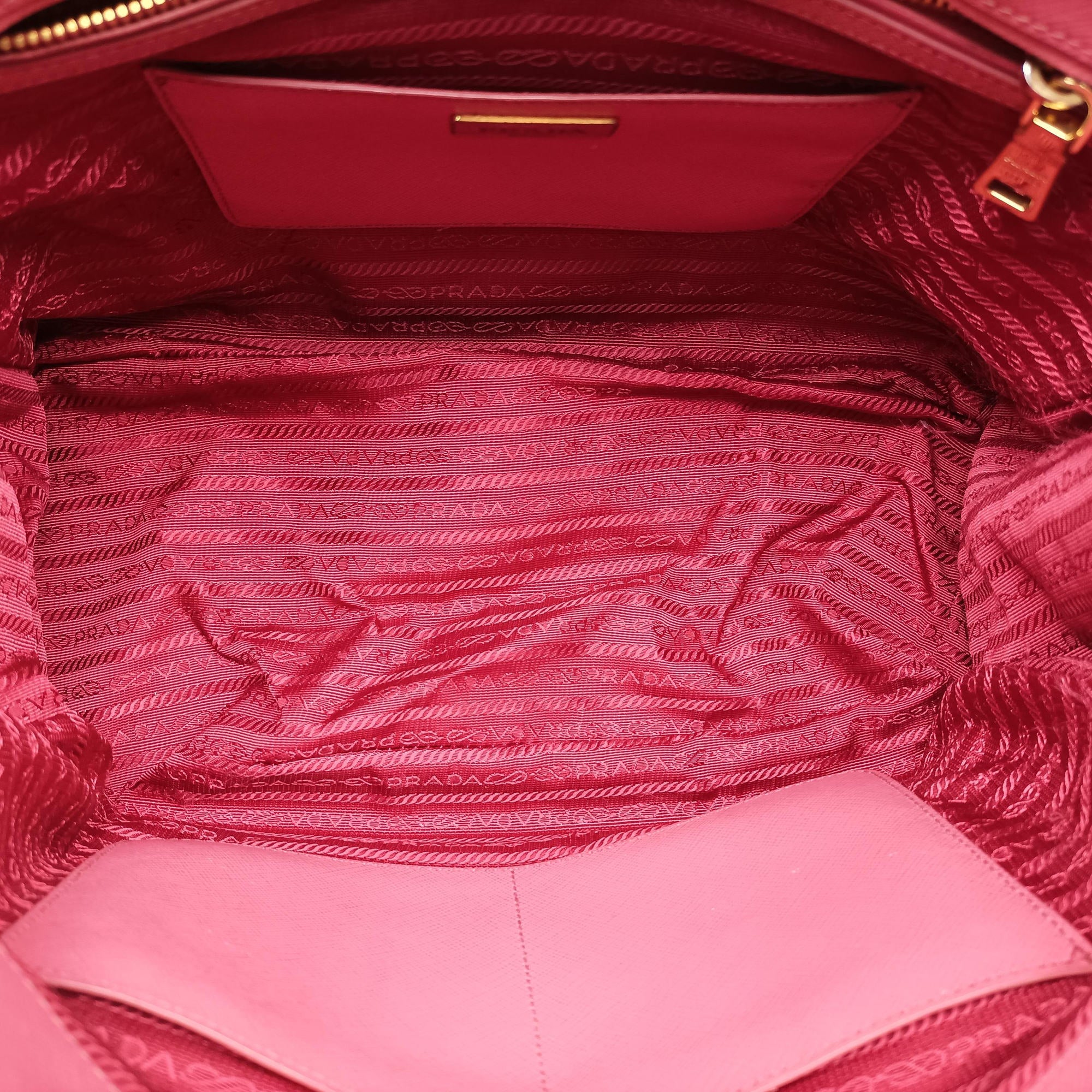 Pre-owned Prada Galleria Pink SAFFIANO Leather BN1874 shoulderbag | stylenewstar