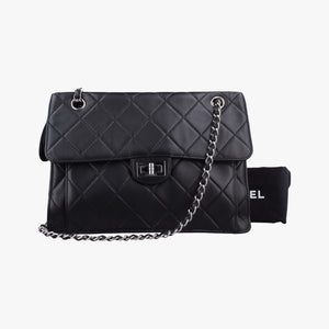 Pre-owned Chanel 2.55 Matelasse Black lambskin A65613 shoulderbag | stylenewstar