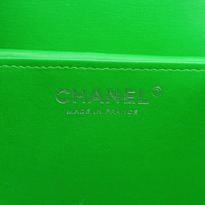 Pre-owned Chanel Vanity Matelasse Chain Handle Green Patent Leather A91055 handbag | stylenewstar