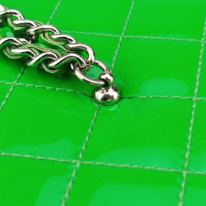 Pre-owned Chanel Vanity Matelasse Chain Handle Green Patent Leather A91055 handbag | stylenewstar