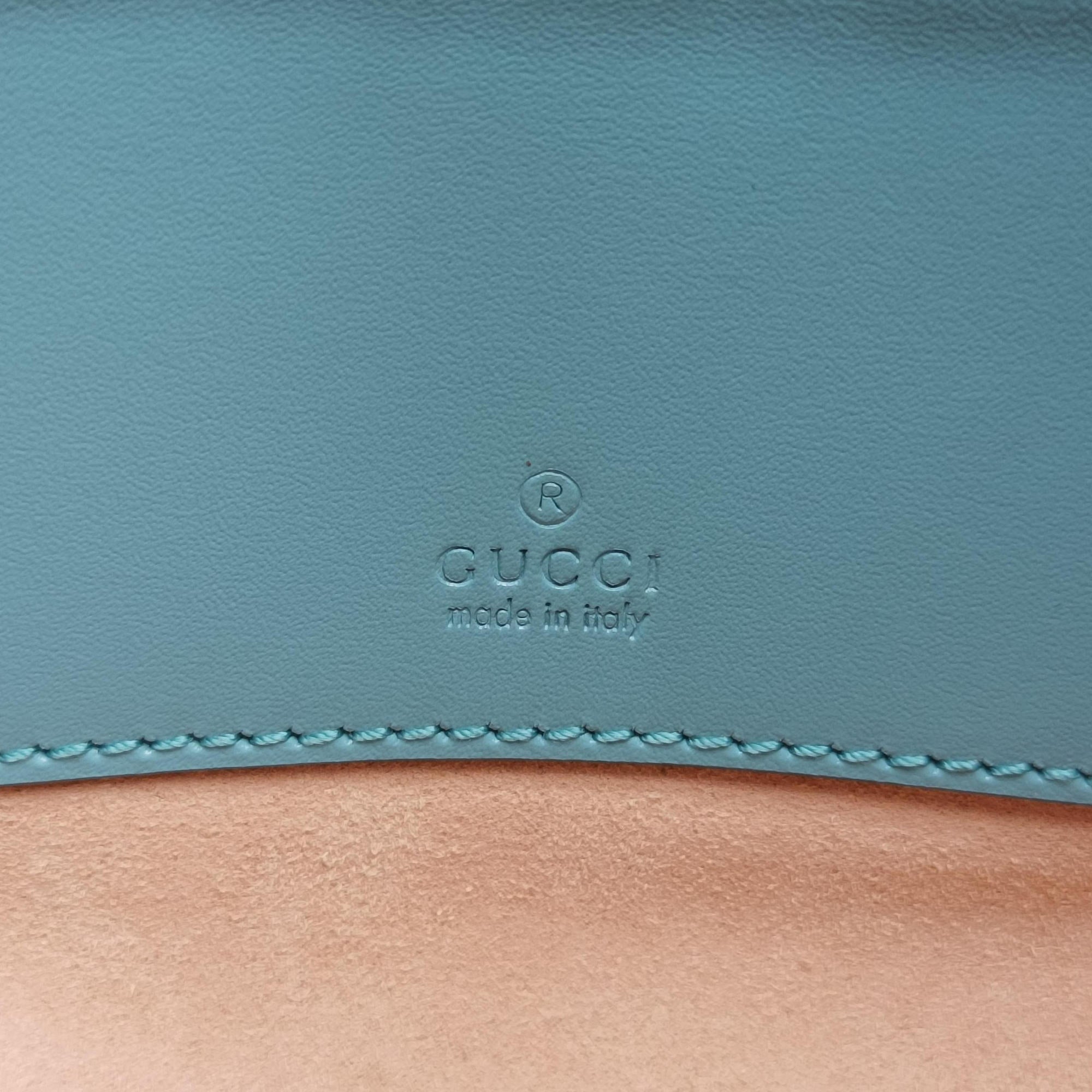 Pre-owned Gucci JACKIE 1961 Blue Leather 637091 shoulderbag | stylenewstar