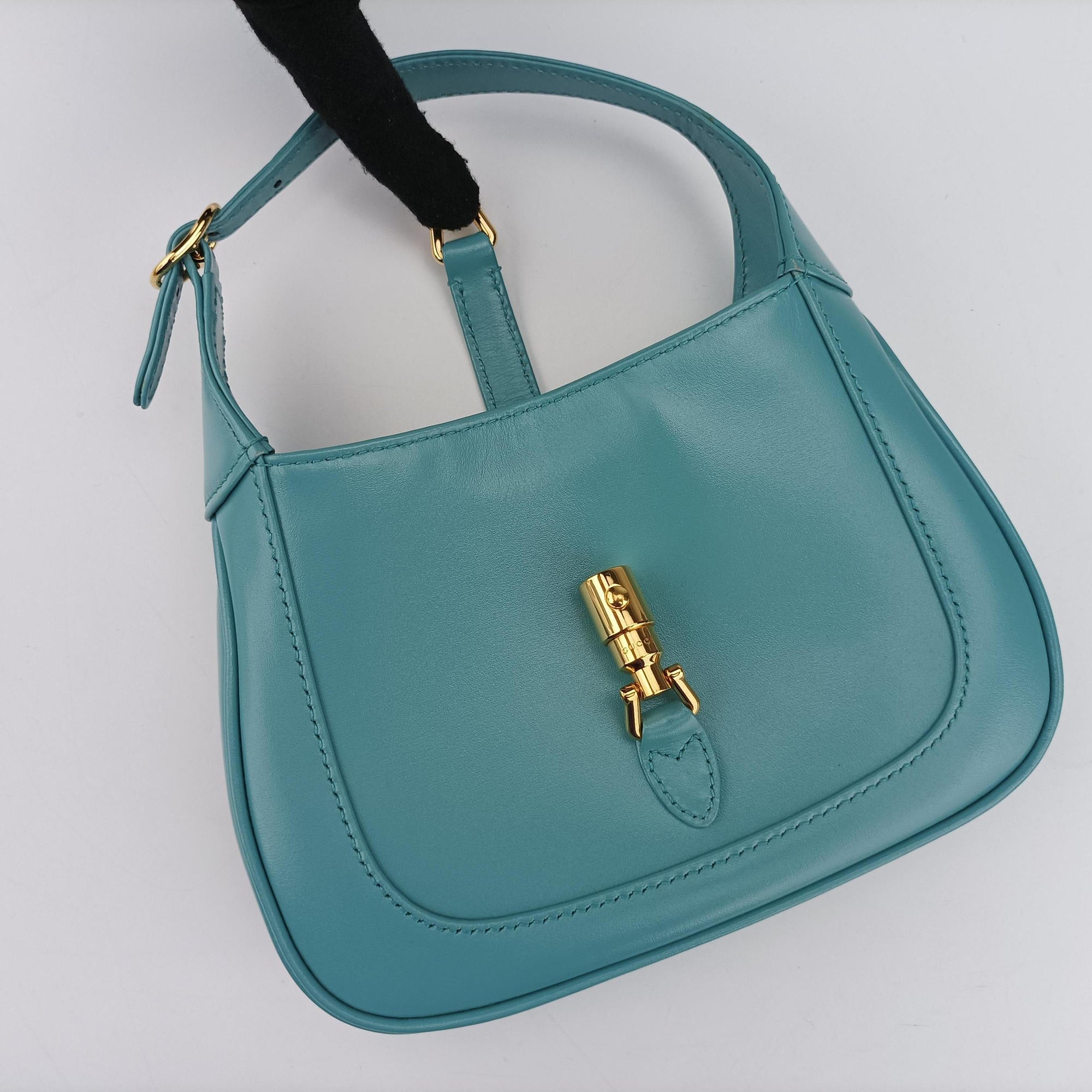 Pre-owned Gucci JACKIE 1961 Blue Leather 637091 shoulderbag | stylenewstar