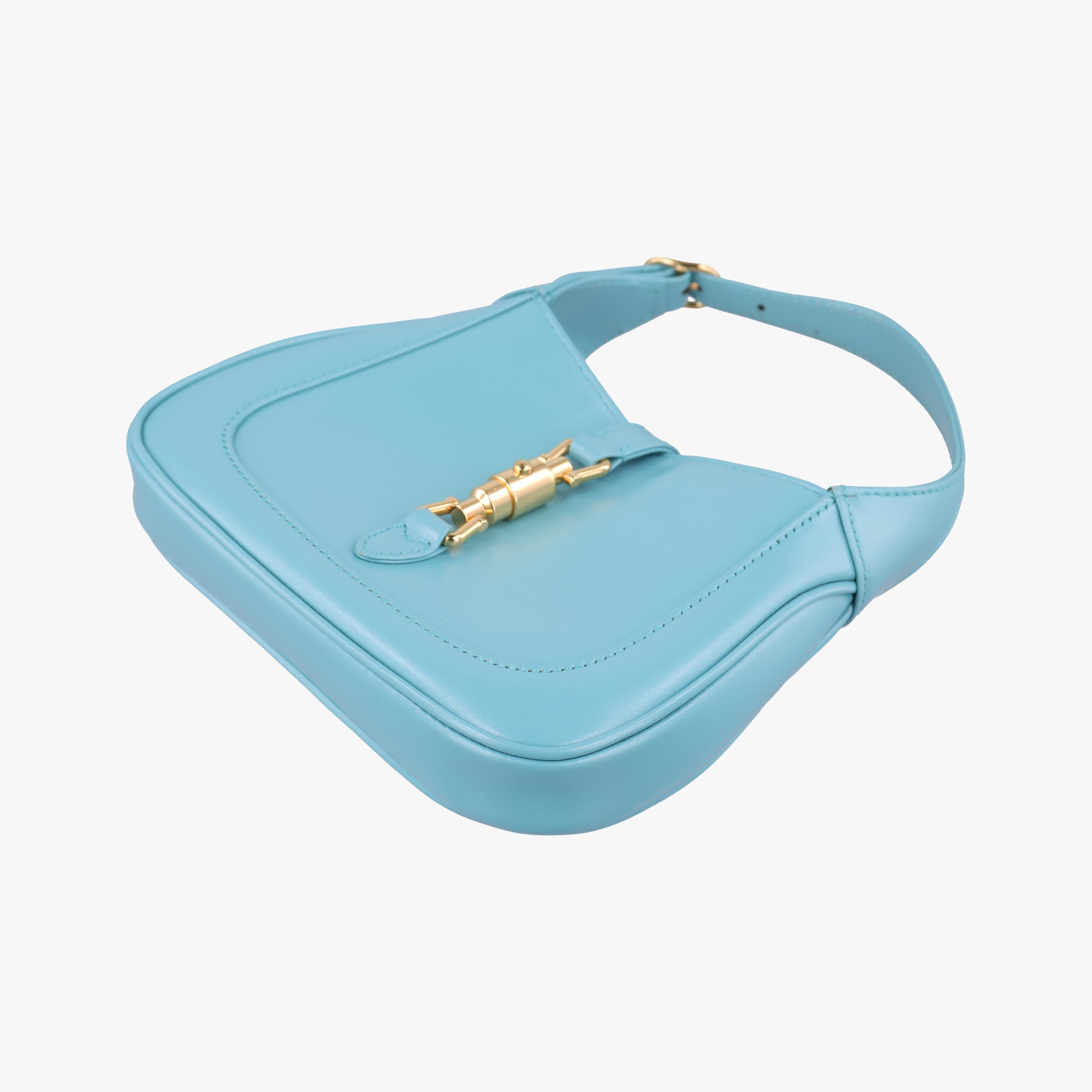 Pre-owned Gucci JACKIE 1961 Blue Leather 637091 shoulderbag | stylenewstar