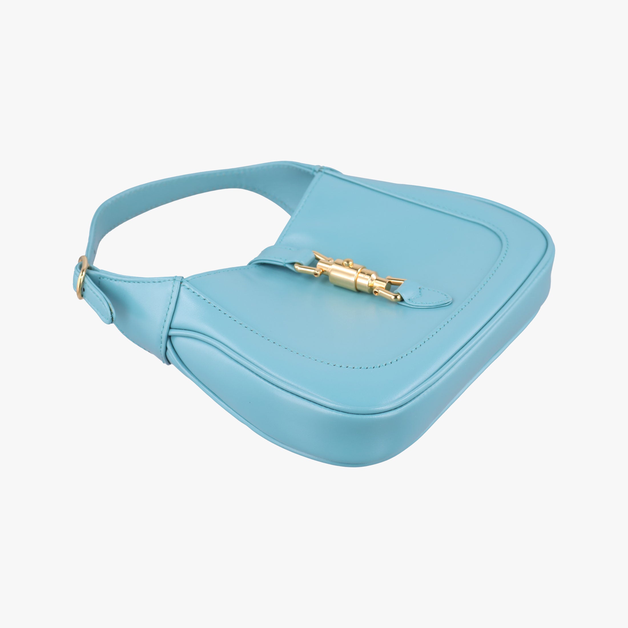 Pre-owned Gucci JACKIE 1961 Blue Leather 637091 shoulderbag | stylenewstar