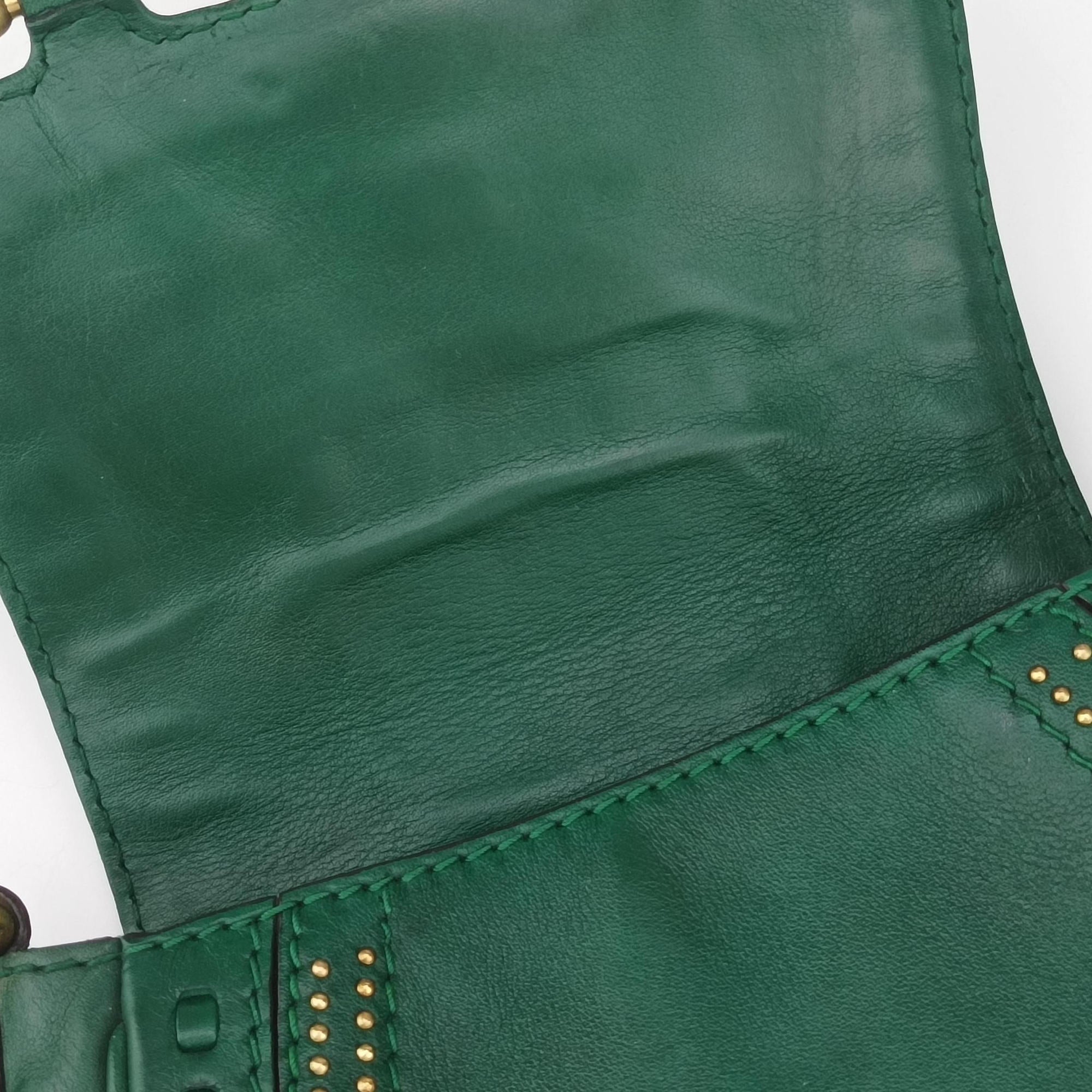 Pre-owned Gucci Snaffle Bit Green Leather 263956 shoulderbag | stylenewstar