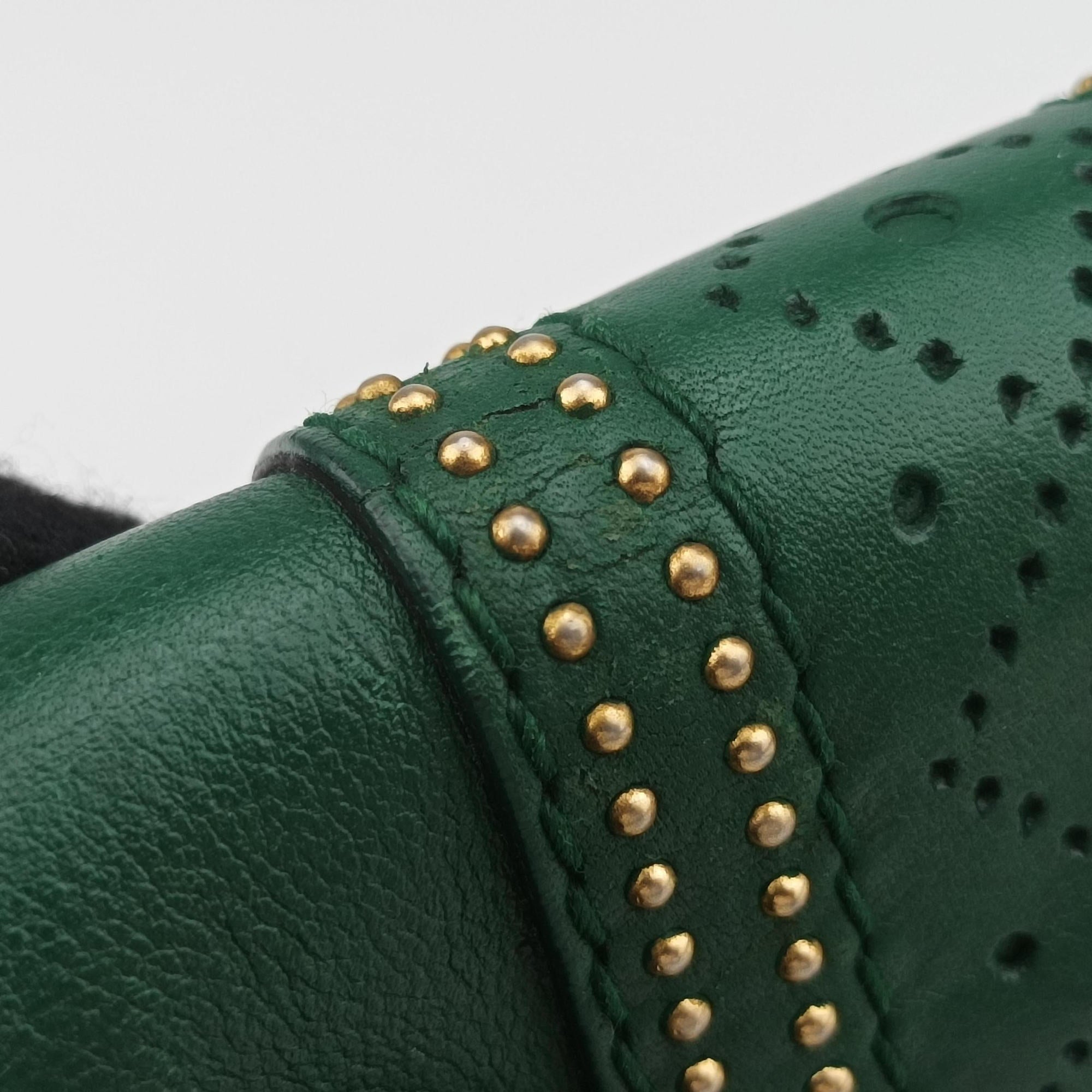 Pre-owned Gucci Snaffle Bit Green Leather 263956 shoulderbag | stylenewstar