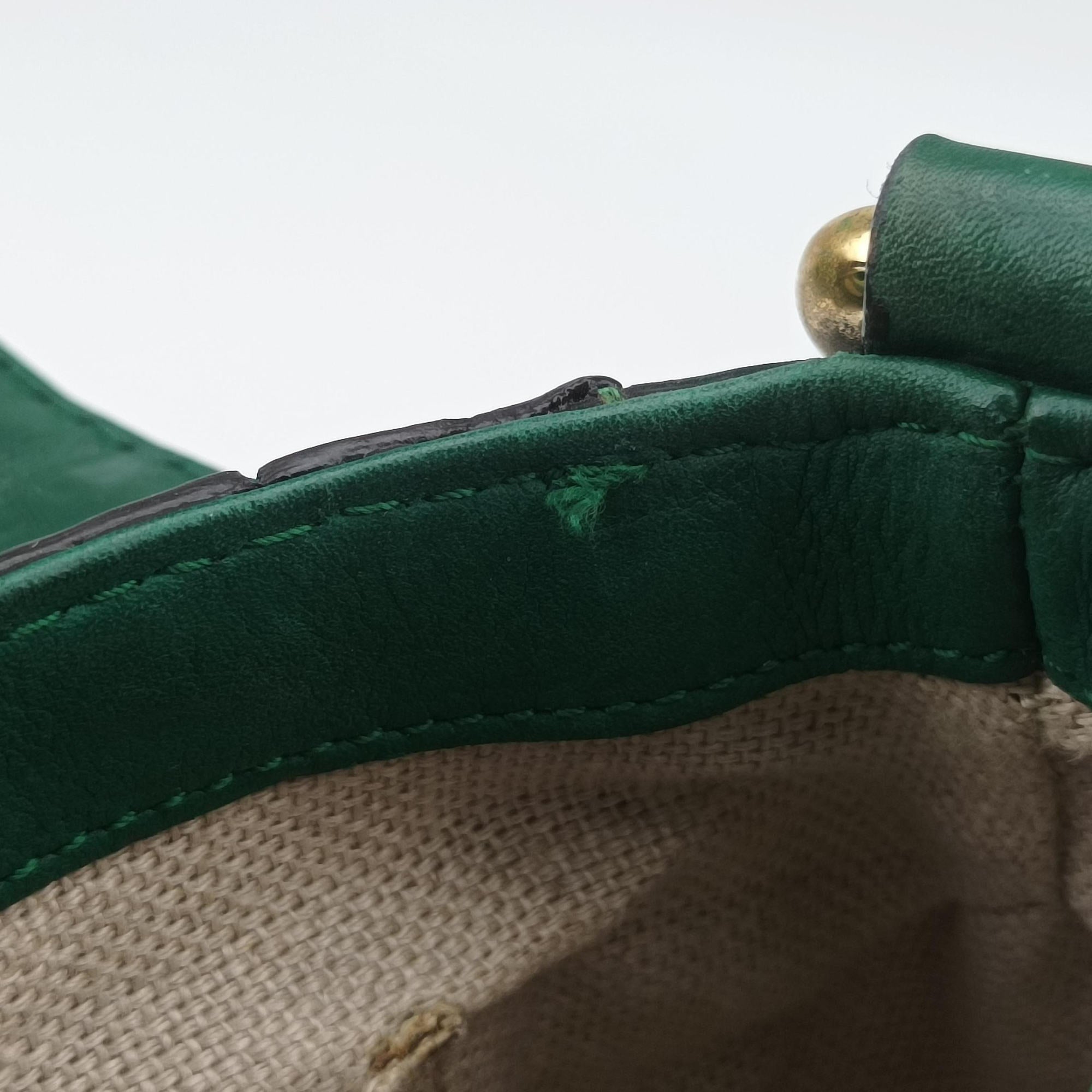 Pre-owned Gucci Snaffle Bit Green Leather 263956 shoulderbag | stylenewstar
