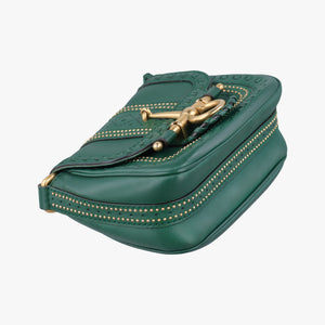Pre-owned Gucci Snaffle Bit Green Leather 263956 shoulderbag | stylenewstar