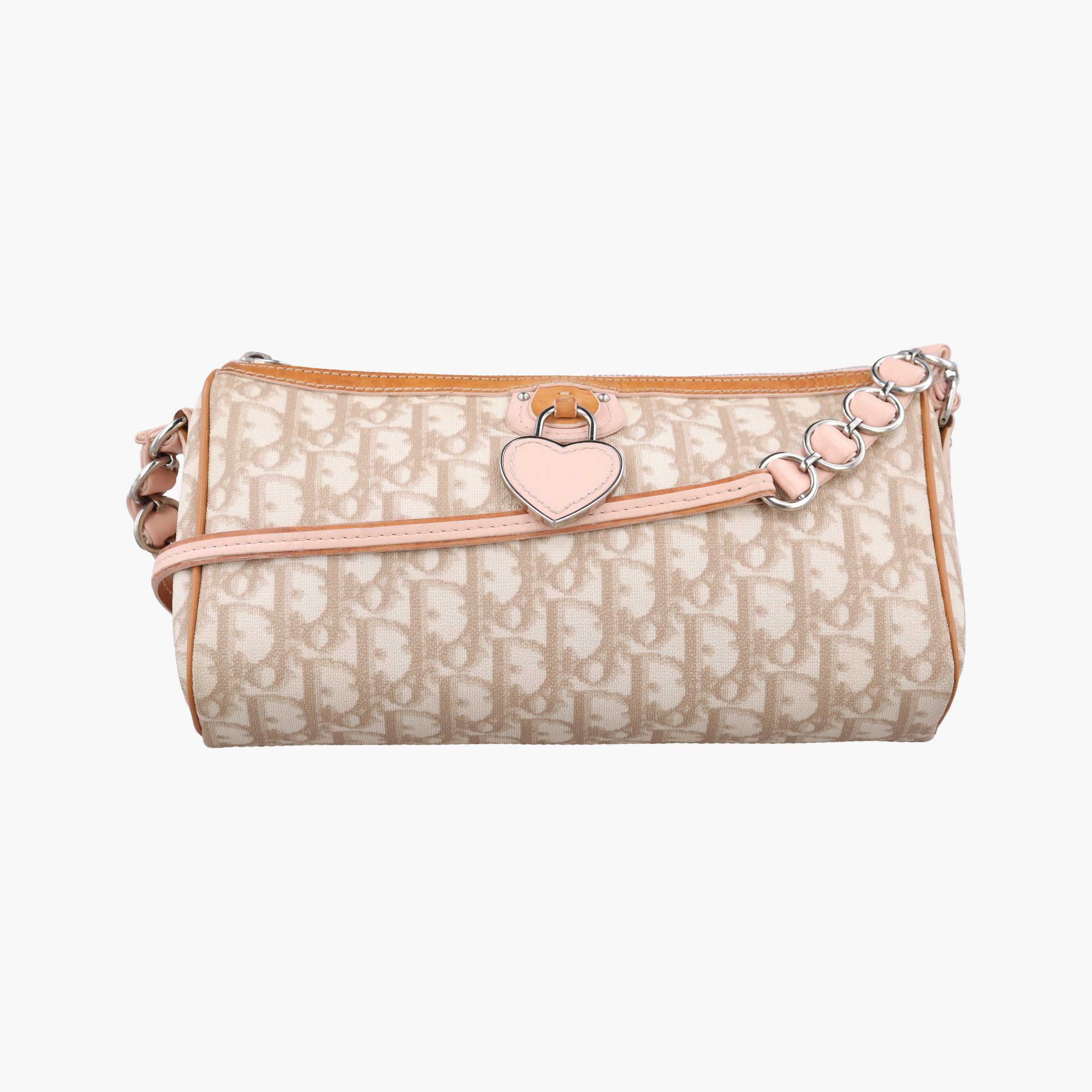 Vintage Christian Dior Trotter Romantique Beige x Pink x Brown PVC Coated canvas x leather  shoulderbag | stylenewstar