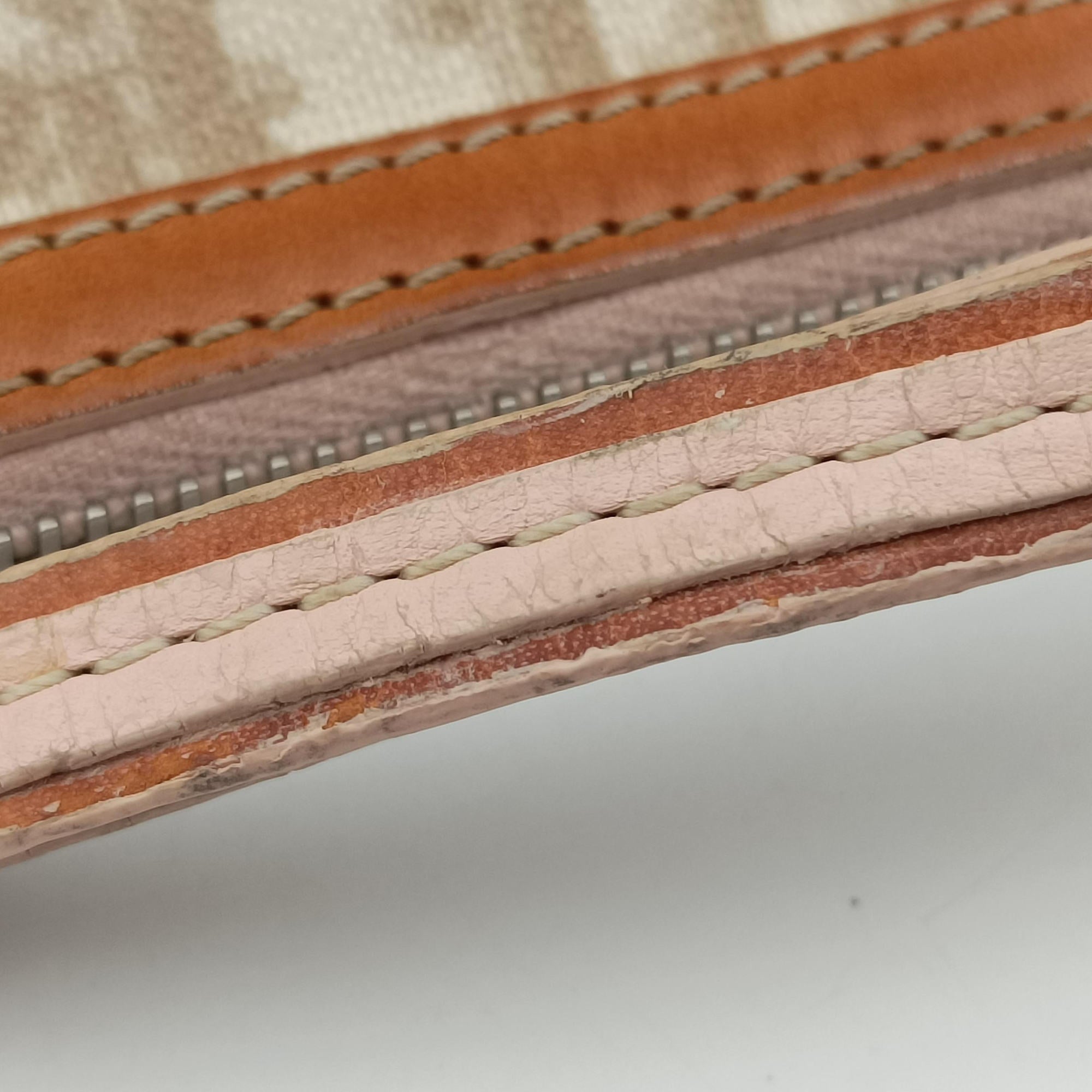 Vintage Christian Dior Trotter Romantique Beige x Pink x Brown PVC Coated canvas x leather  shoulderbag | stylenewstar