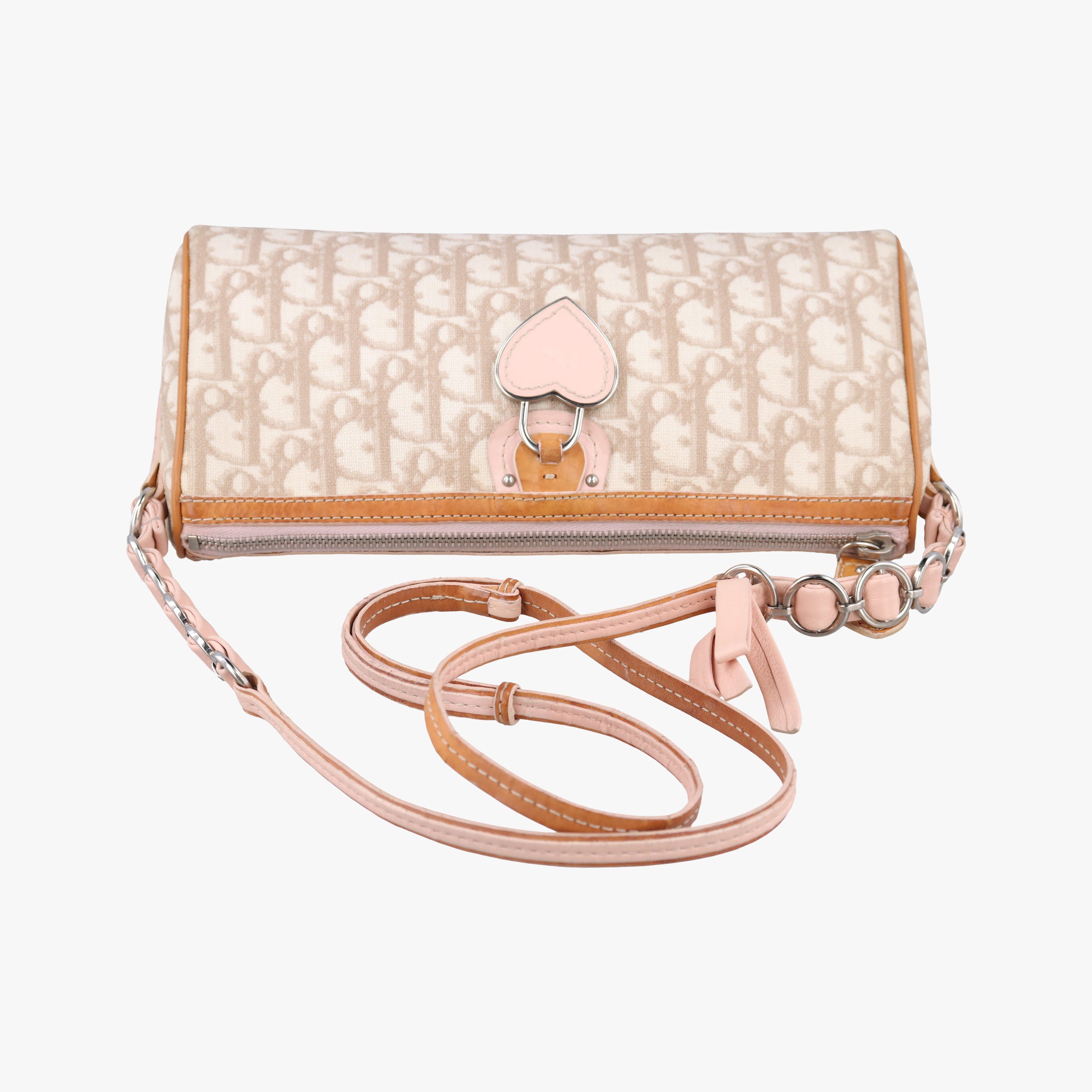 Vintage Christian Dior Trotter Romantique Beige x Pink x Brown PVC Coated canvas x leather  shoulderbag | stylenewstar
