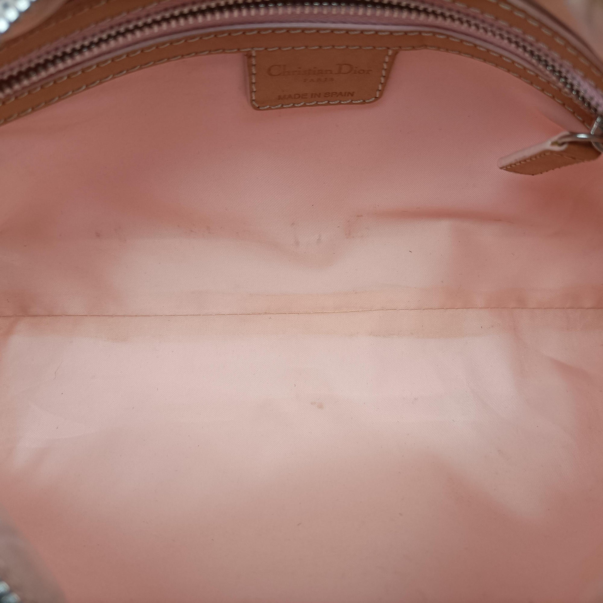 Vintage Christian Dior Trotter Romantique Beige x Pink x Brown PVC Coated canvas x leather  shoulderbag | stylenewstar