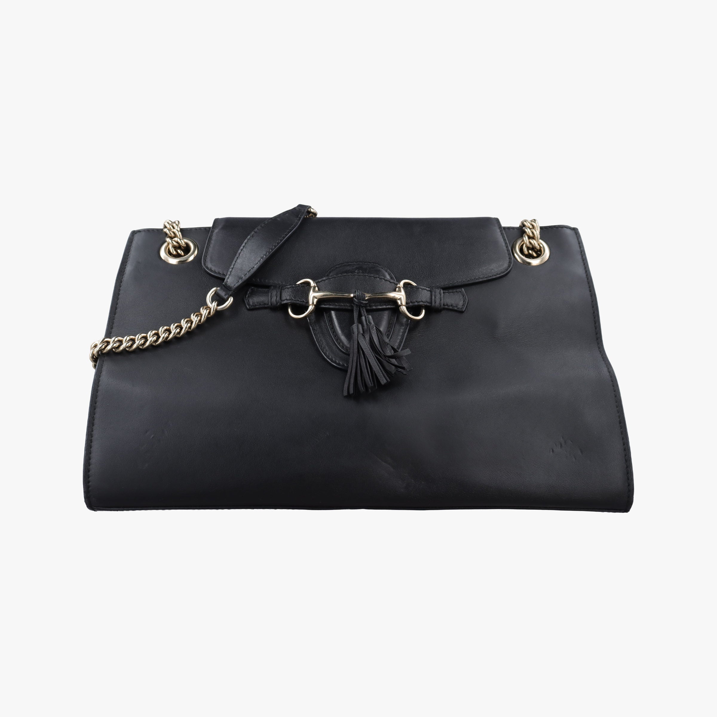 Pre-owned Gucci Emily Black Leather 295403 shoulderbag | stylenewstar