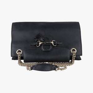 Pre-owned Gucci Emily Black Leather 295403 shoulderbag | stylenewstar