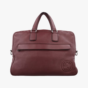 Pre-owned Gucci Interlocking G Soho business Burgundy Leather 322057 handbag | stylenewstar