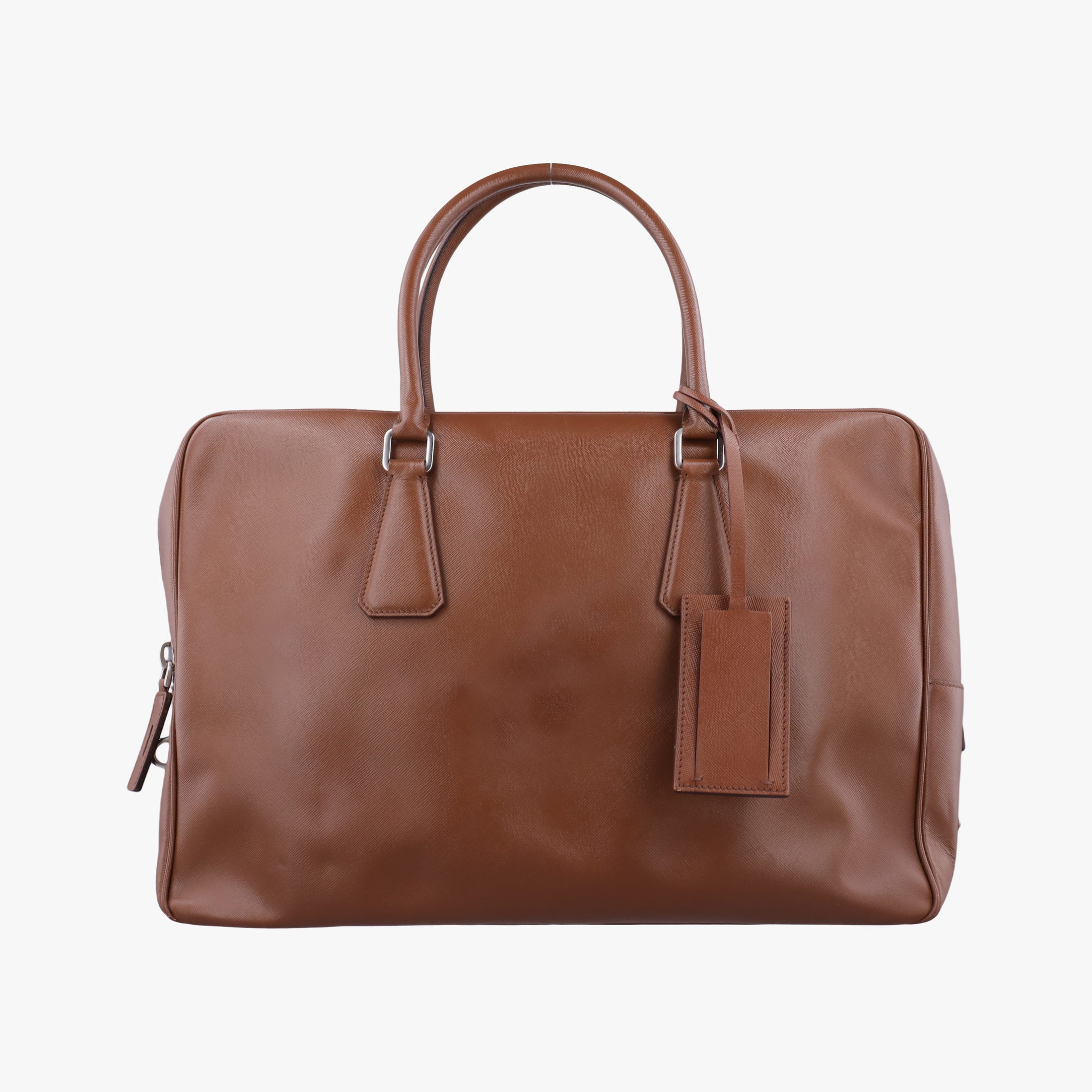 Vintage Prada business bag briefcase Brown SAFFIANO Leather 2VE363 handbag | stylenewstar