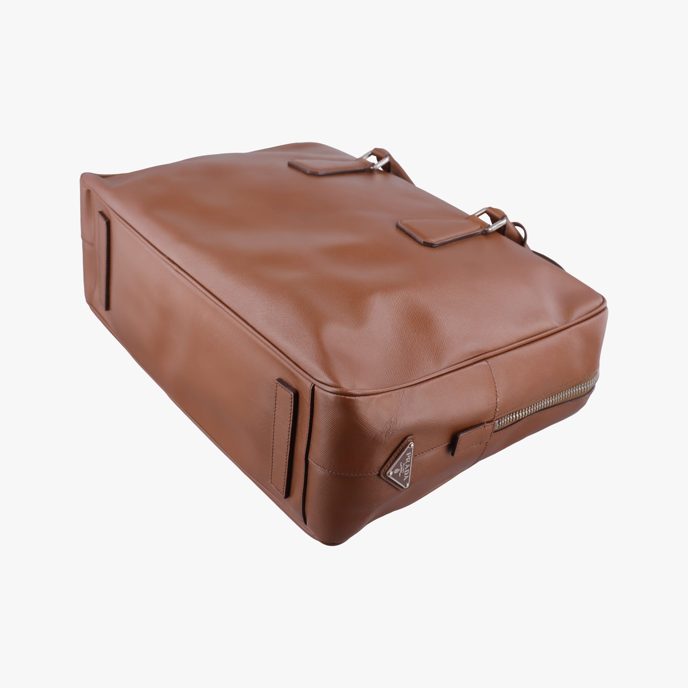 Vintage Prada business bag briefcase Brown SAFFIANO Leather 2VE363 handbag | stylenewstar