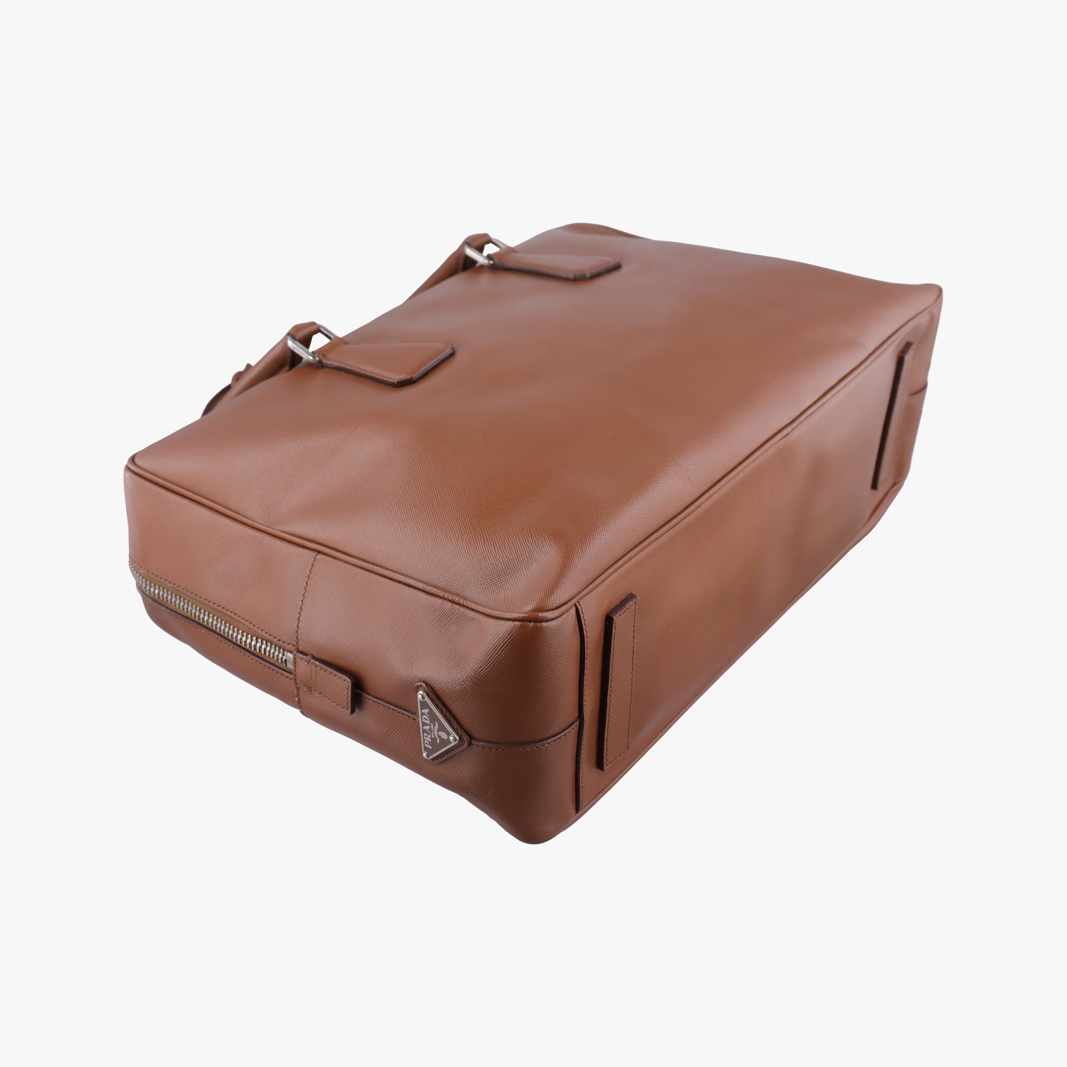 Vintage Prada business bag briefcase Brown SAFFIANO Leather 2VE363 handbag | stylenewstar
