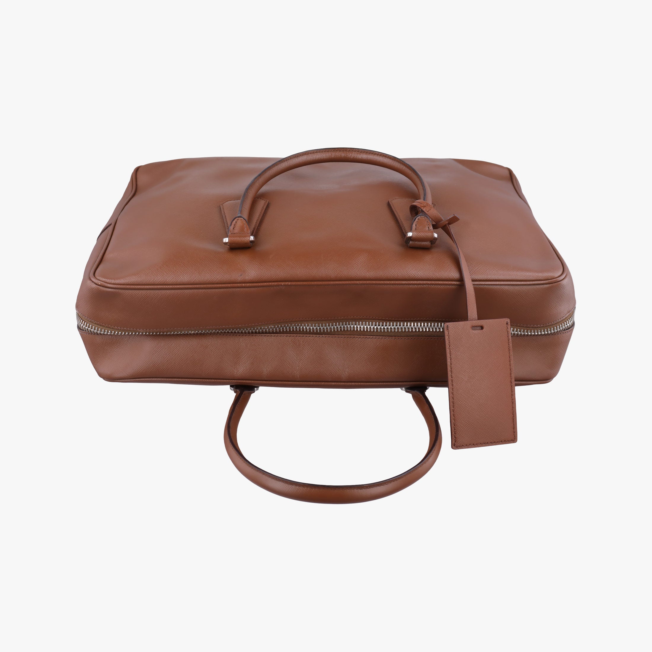 Vintage Prada business bag briefcase Brown SAFFIANO Leather 2VE363 handbag | stylenewstar