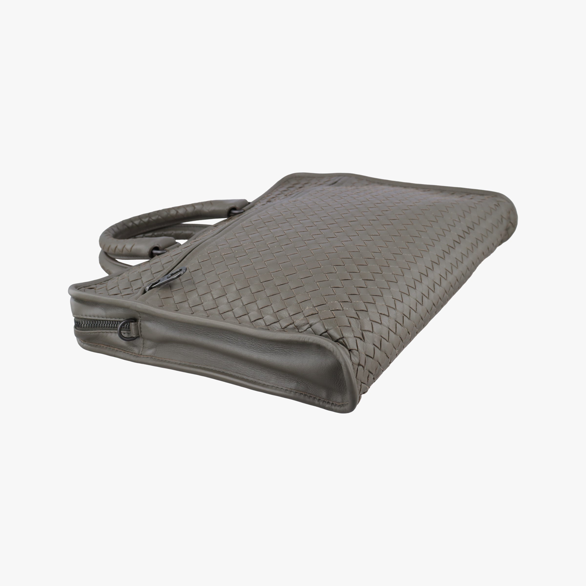 Pre-owned Bottega Veneta Intrecciato Grey lambskin  handbag | stylenewstar