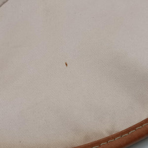 Vintage Christian Dior Romantique Trotter Beige x White xBrown PVC Coated Canvas x leather  handbag | stylenewstar