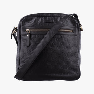 Secondhand Gucci Guccissima Messenger Black Leather 201448 shoulderbag | stylenewstar