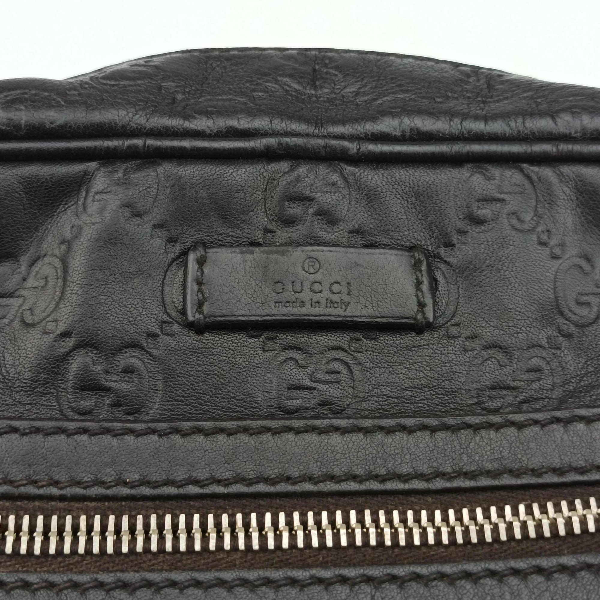 Secondhand Gucci Guccissima Messenger Black Leather 201448 shoulderbag | stylenewstar