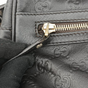 Secondhand Gucci Guccissima Messenger Black Leather 201448 shoulderbag | stylenewstar