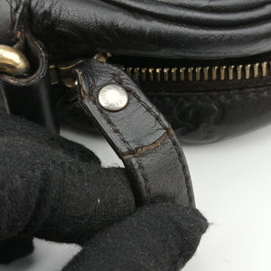 Secondhand Gucci Guccissima Messenger Black Leather 201448 shoulderbag | stylenewstar