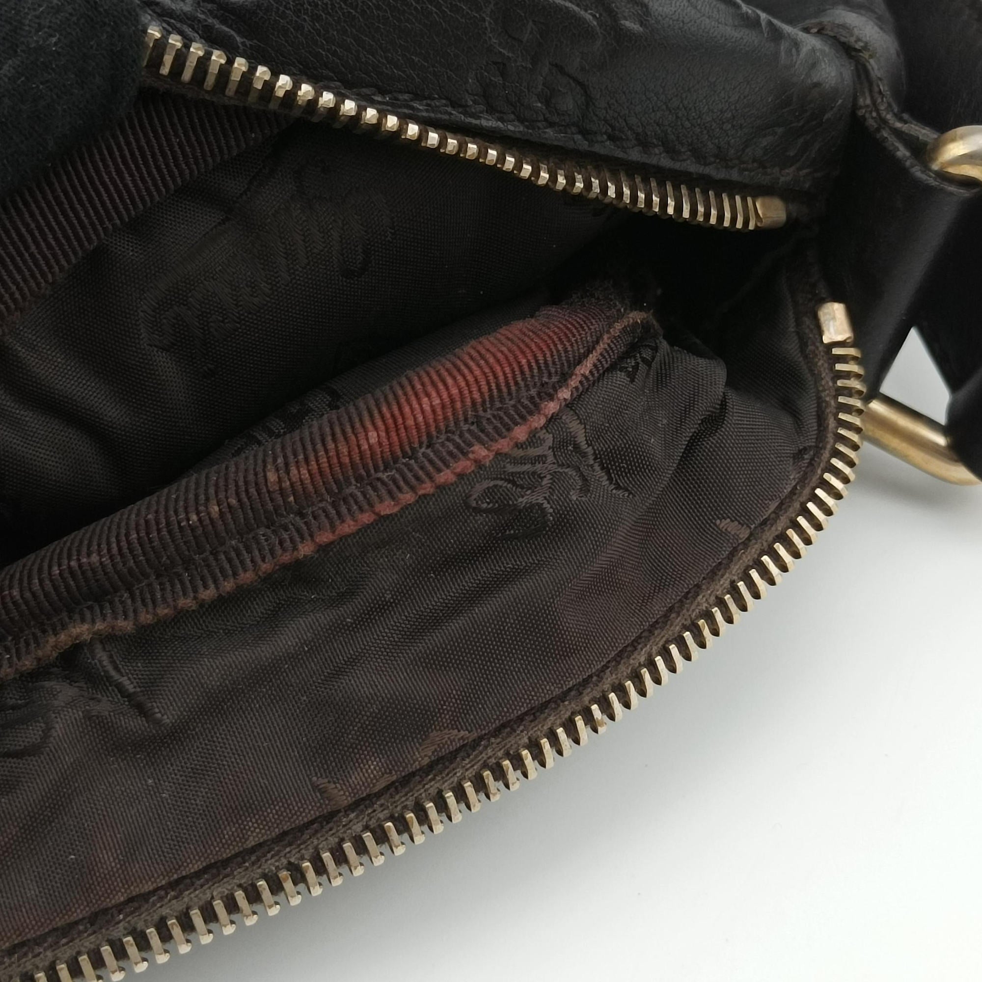 Secondhand Gucci Guccissima Messenger Black Leather 201448 shoulderbag | stylenewstar