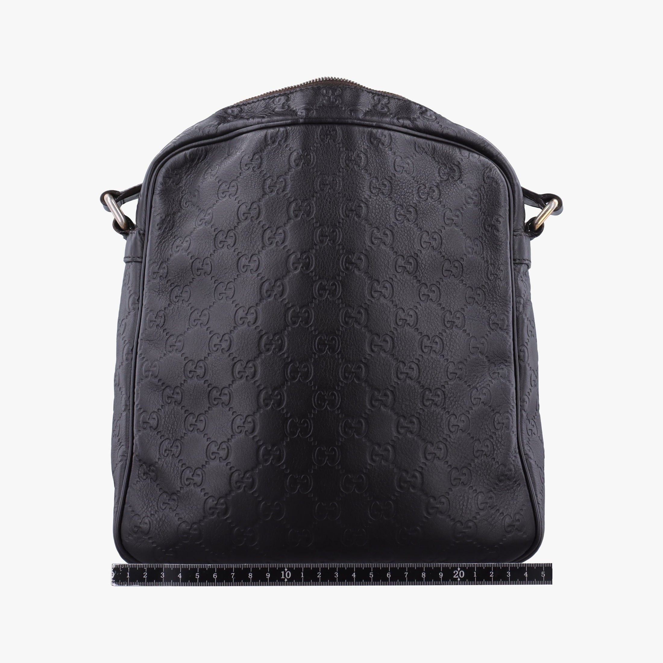 Secondhand Gucci Guccissima Messenger Black Leather 201448 shoulderbag | stylenewstar