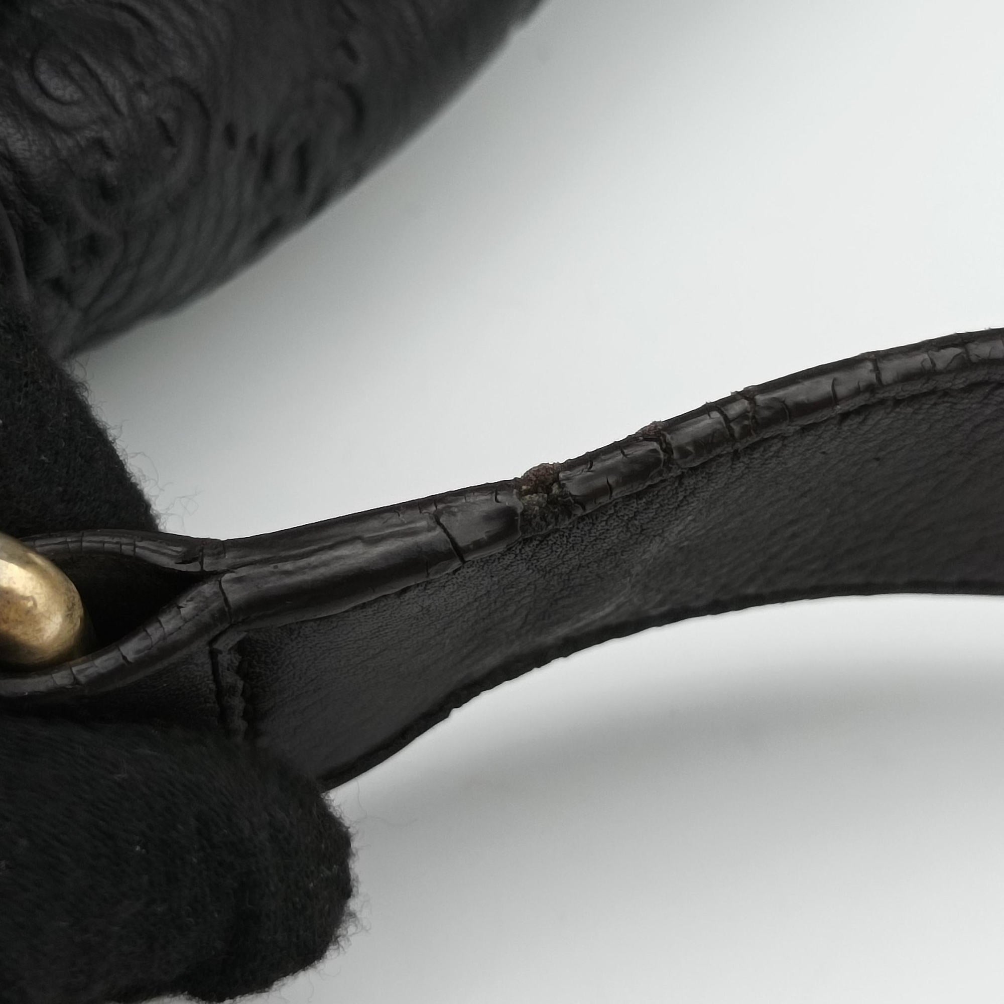 Secondhand Gucci Guccissima Messenger Black Leather 201448 shoulderbag | stylenewstar