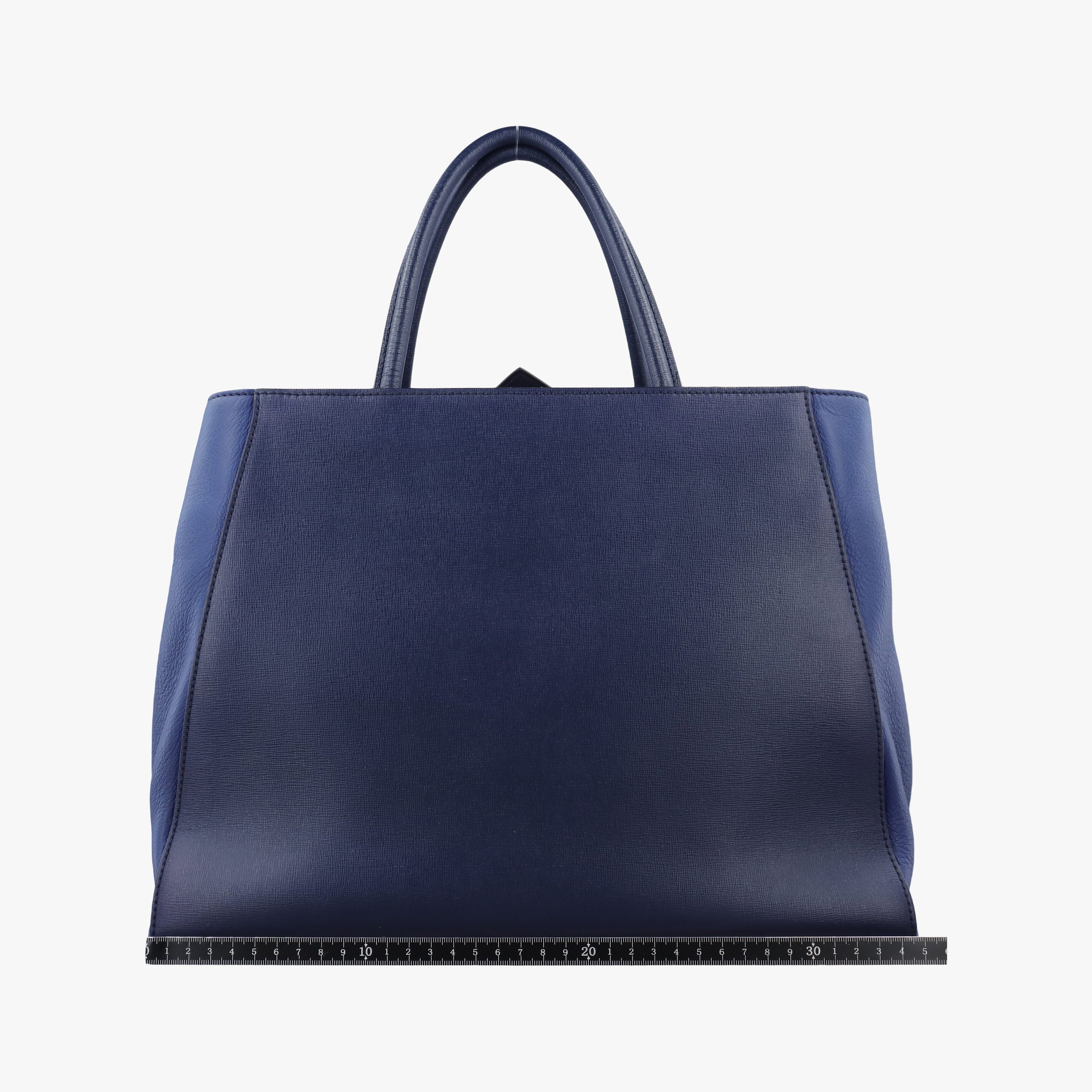 Pre-owned Fendi 2 JOURS Navy Leather 8BH250 shoulderbag | stylenewstar