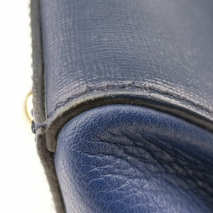 Pre-owned Fendi 2 JOURS Navy Leather 8BH250 shoulderbag | stylenewstar