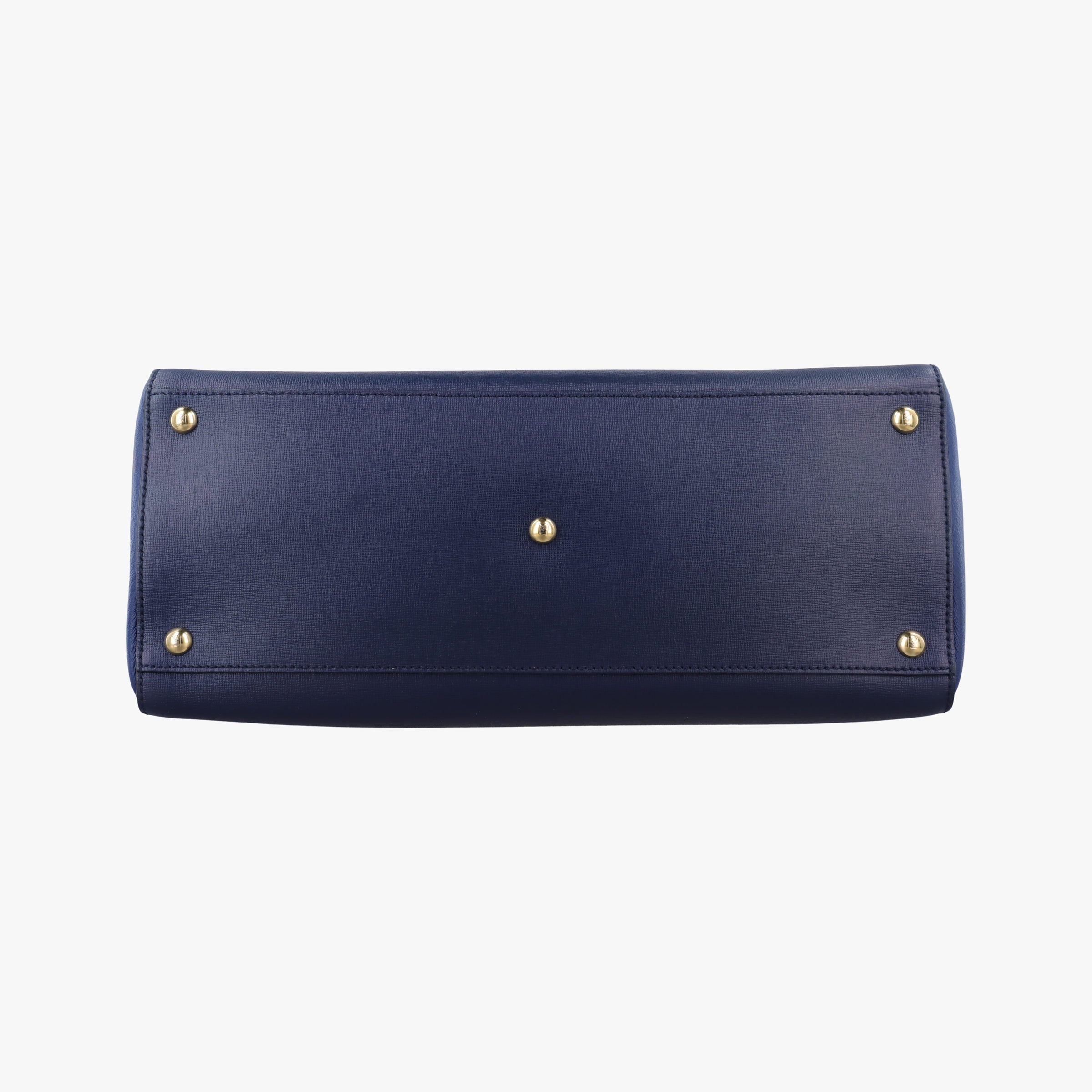 Pre-owned Fendi 2 JOURS Navy Leather 8BH250 shoulderbag | stylenewstar