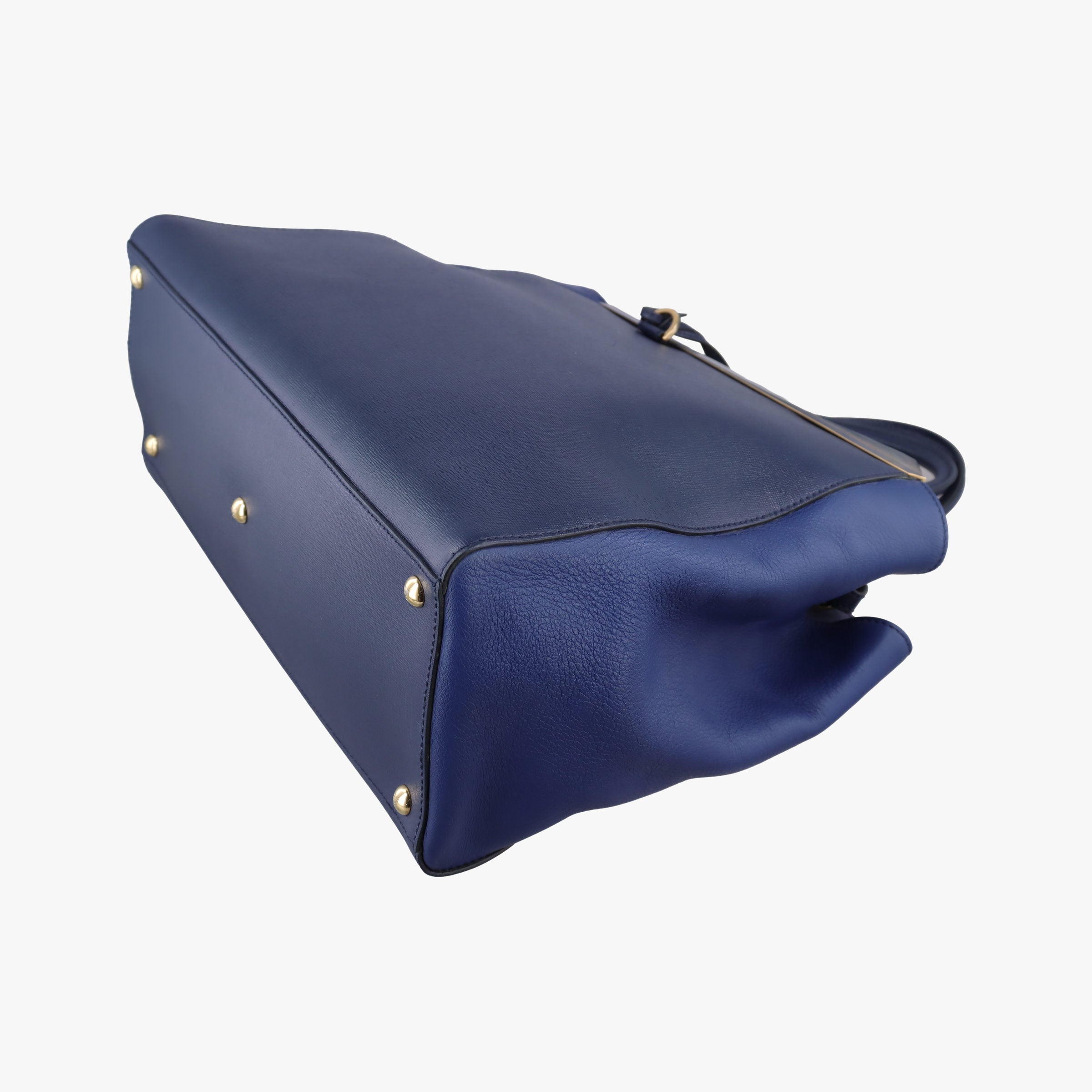 Pre-owned Fendi 2 JOURS Navy Leather 8BH250 shoulderbag | stylenewstar