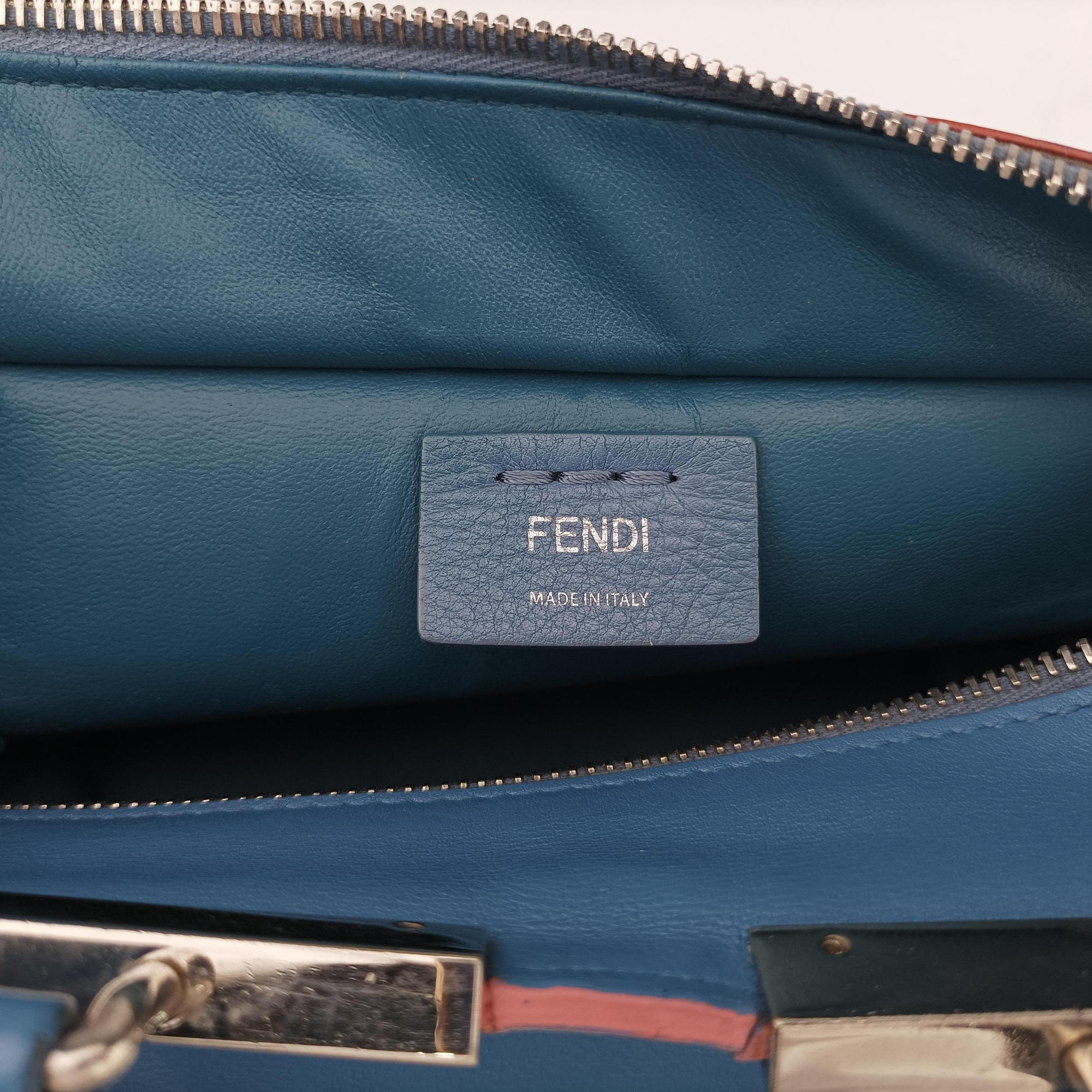 Pre-owned Fendi Petite 3Jours Blue Leather 8BH333 shoulderbag | stylenewstar