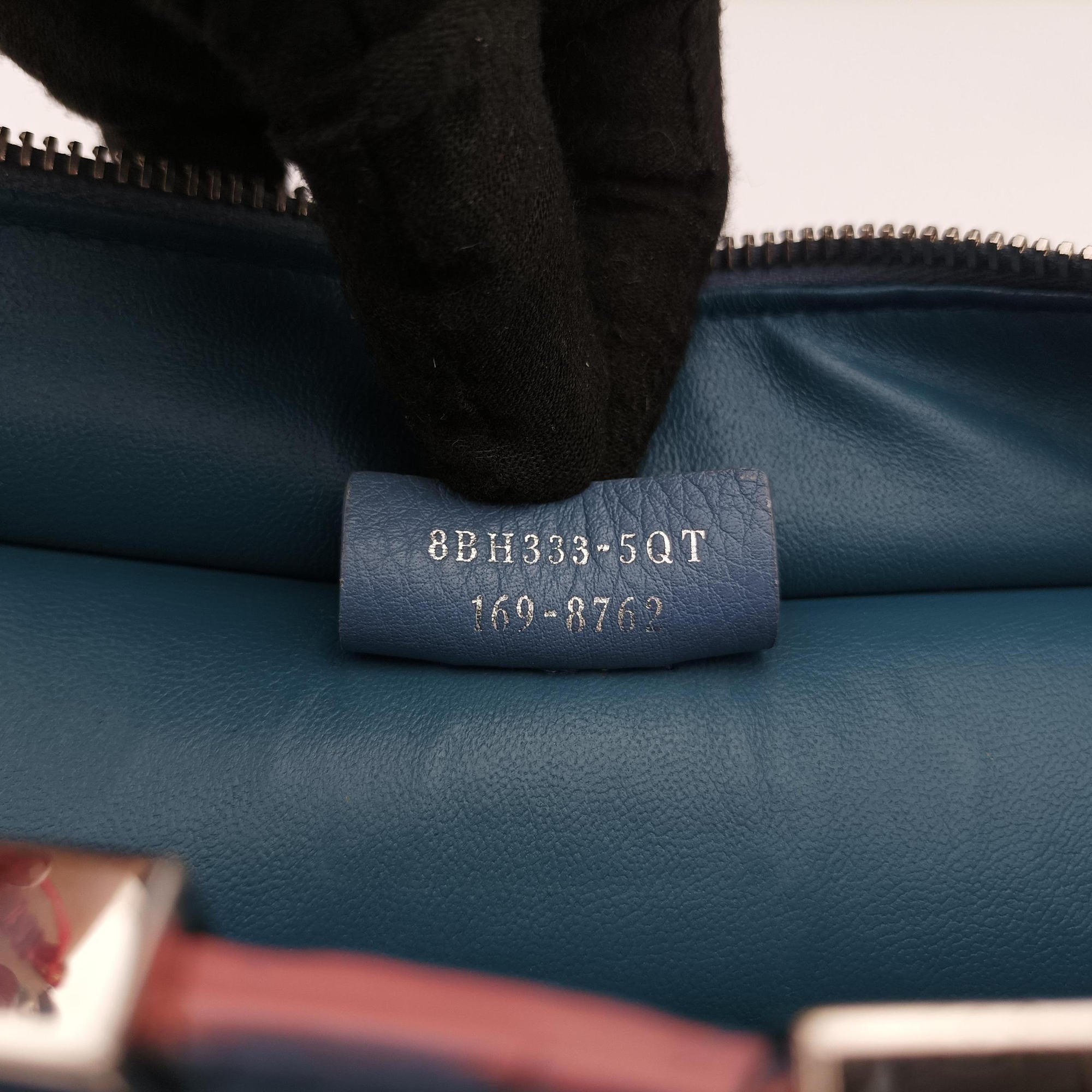 Pre-owned Fendi Petite 3Jours Blue Leather 8BH333 shoulderbag | stylenewstar