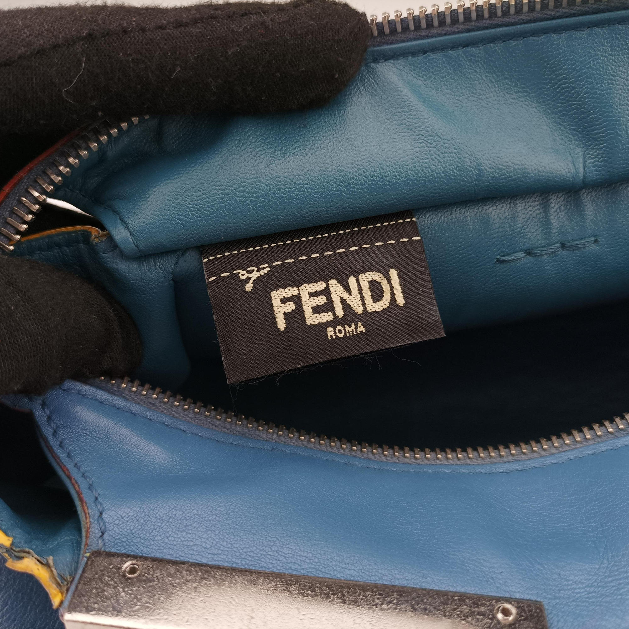 Pre-owned Fendi Petite 3Jours Blue Leather 8BH333 shoulderbag | stylenewstar