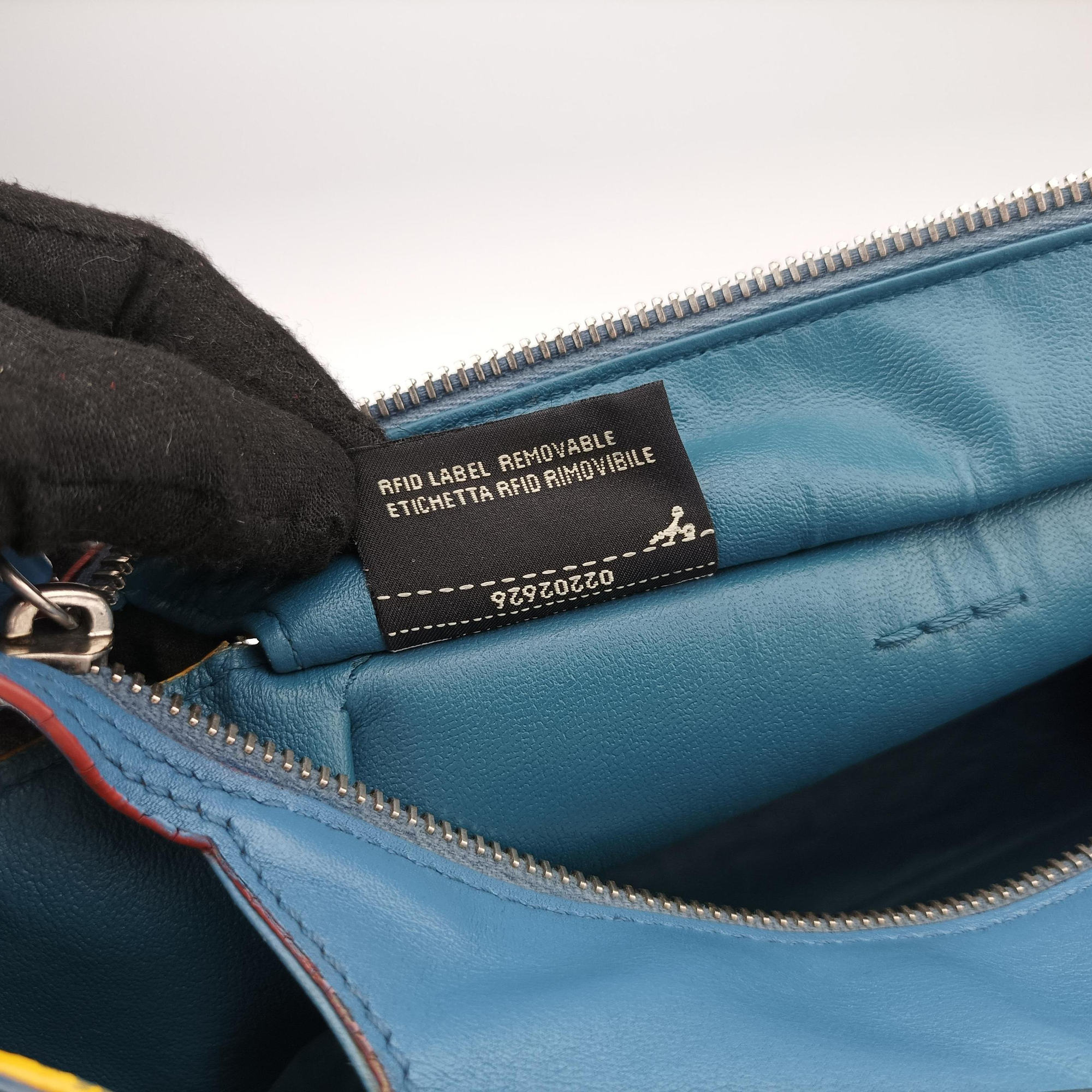 Pre-owned Fendi Petite 3Jours Blue Leather 8BH333 shoulderbag | stylenewstar