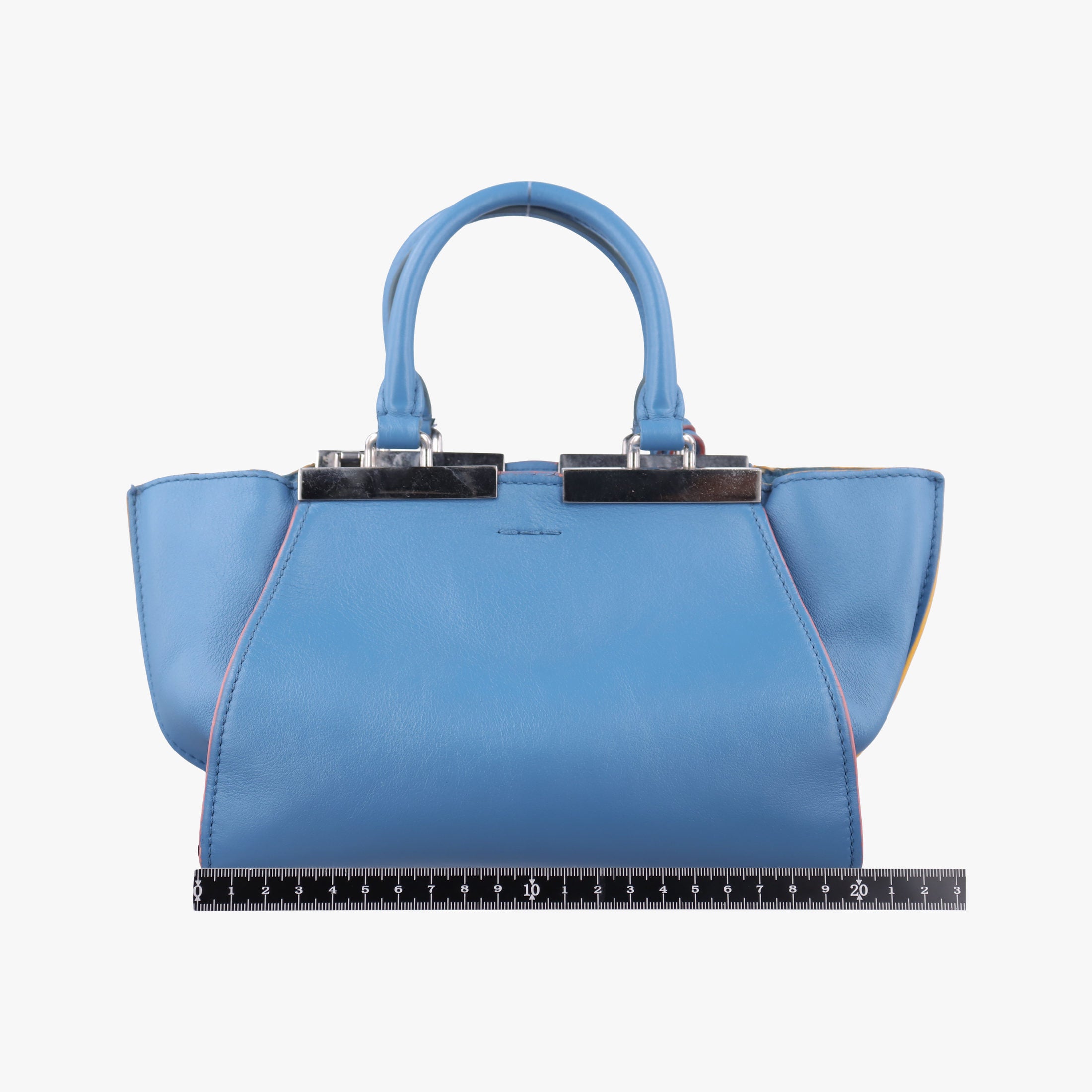 Pre-owned Fendi Petite 3Jours Blue Leather 8BH333 shoulderbag | stylenewstar