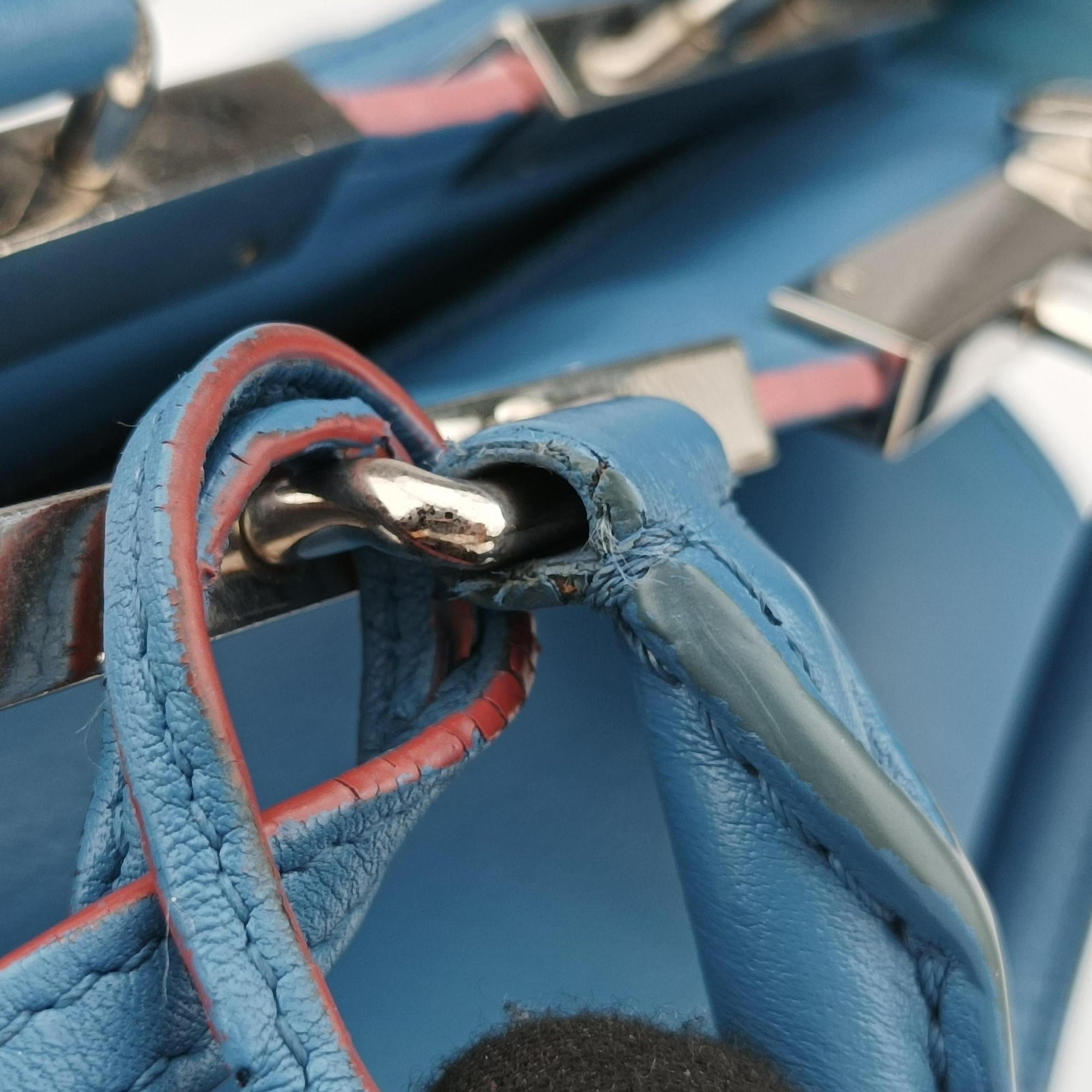 Pre-owned Fendi Petite 3Jours Blue Leather 8BH333 shoulderbag | stylenewstar
